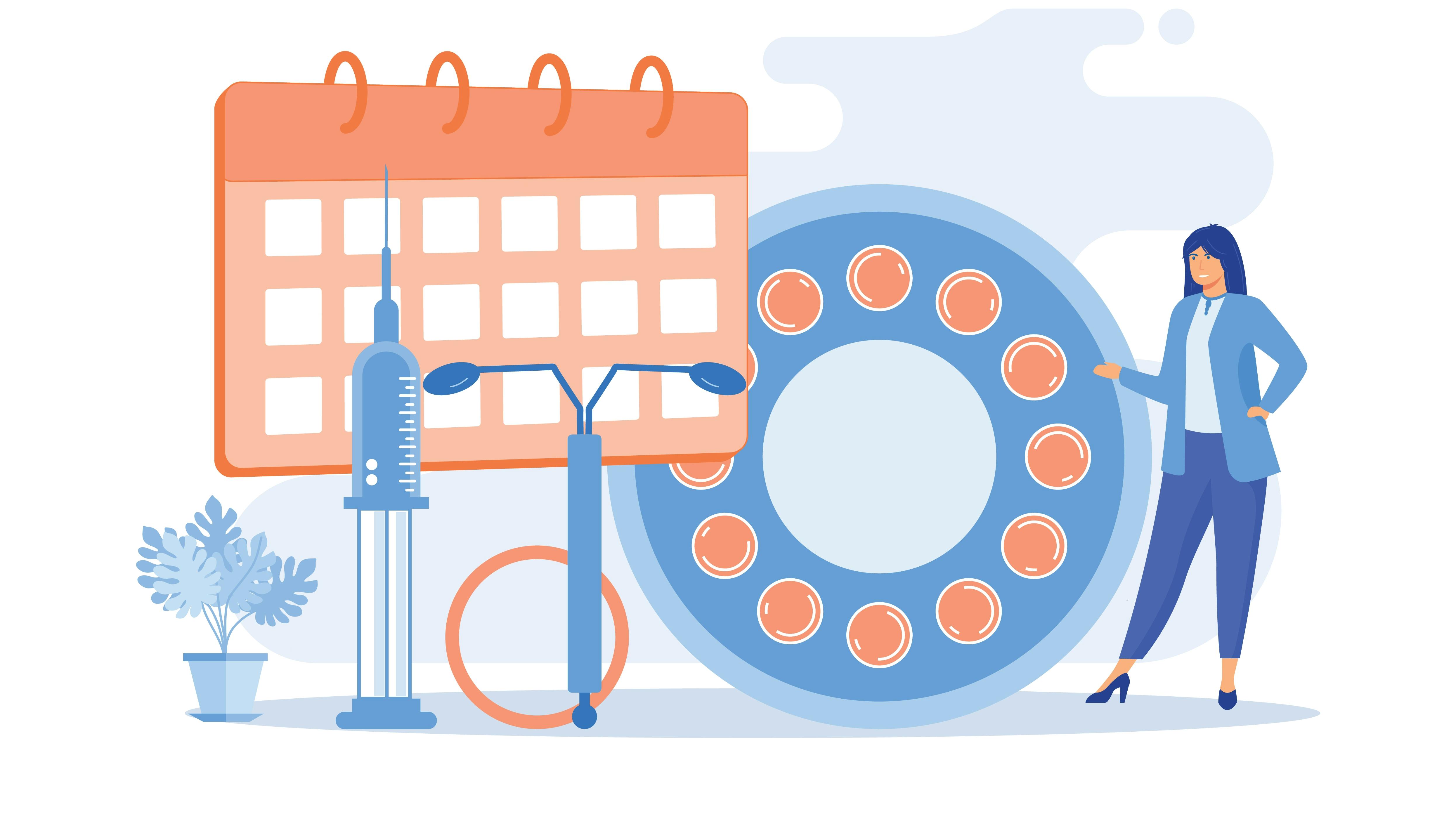 Illustration af forskellige former for prævention