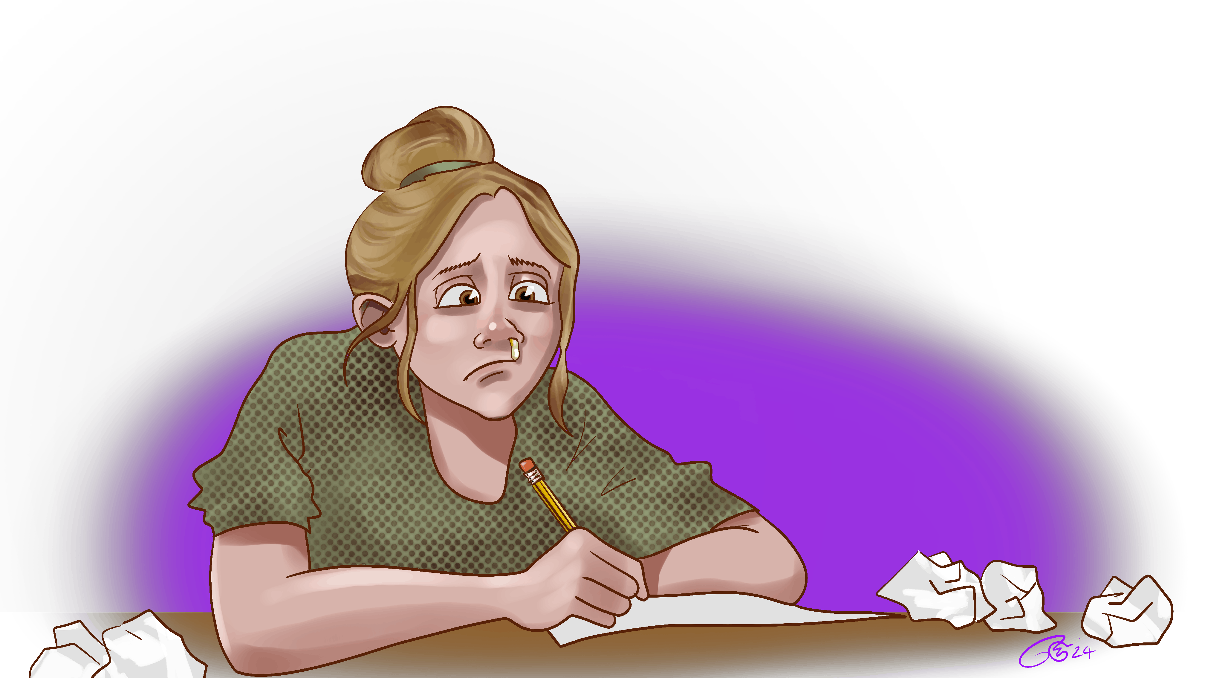 Illustration af kvinde der er forkølet