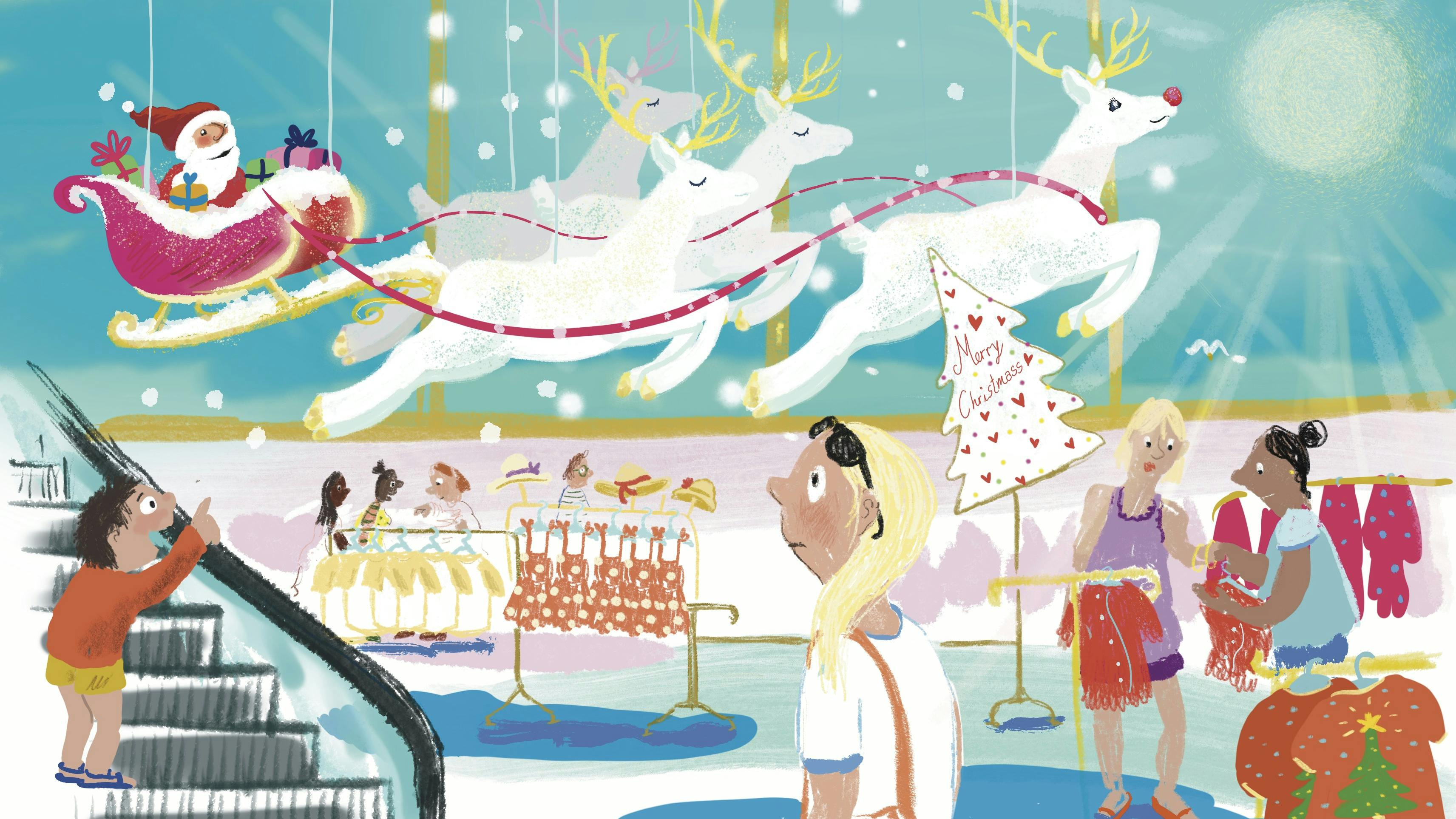 Illustration af jul i australien