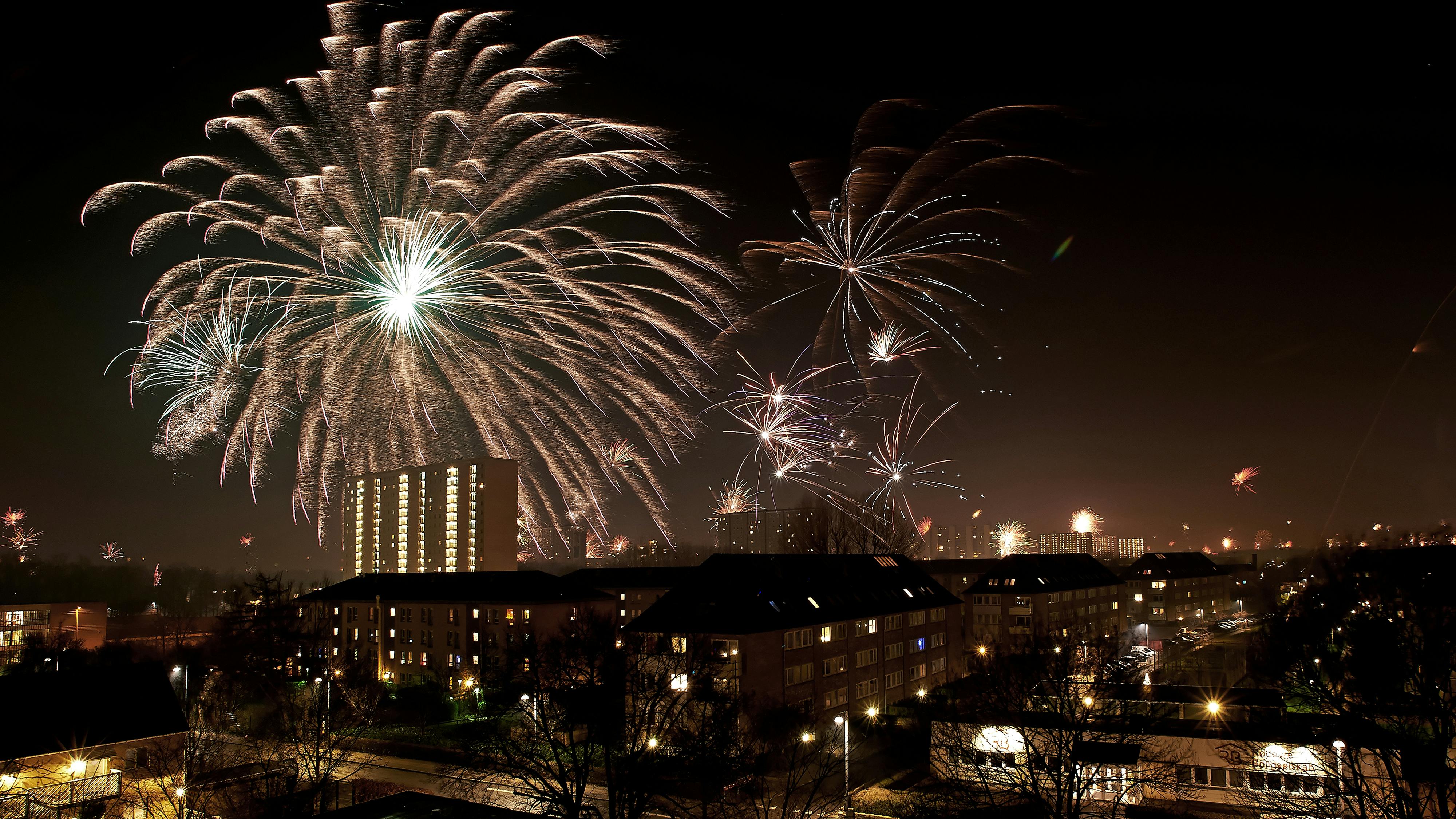 Fyrværkeri fra nytårsaften.