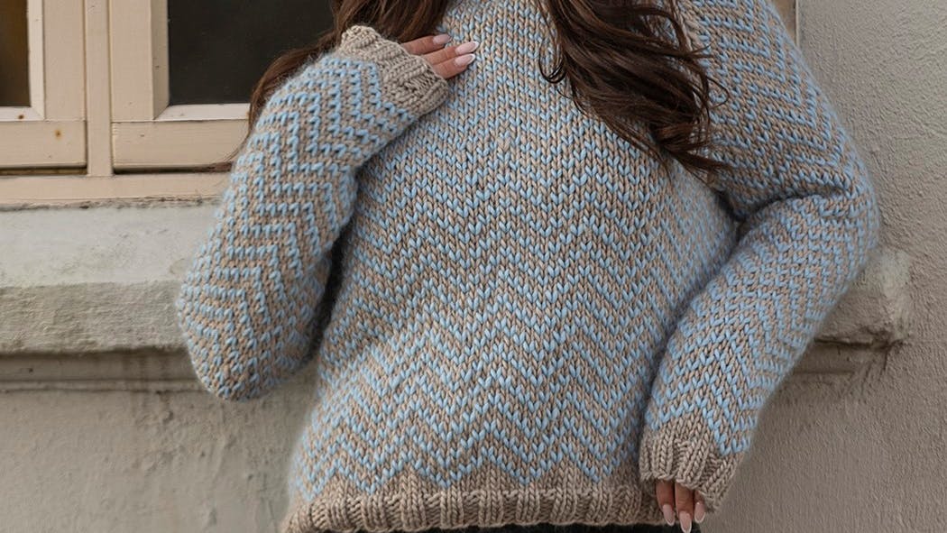 Sweater med zigzag