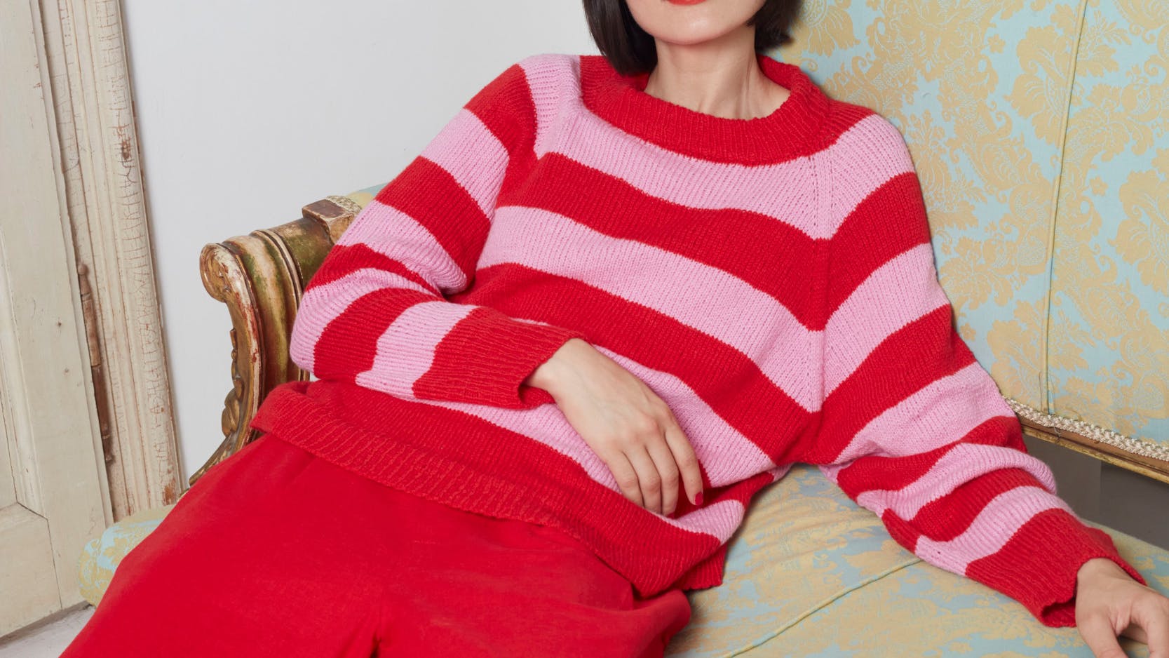 Sweater med brede striber