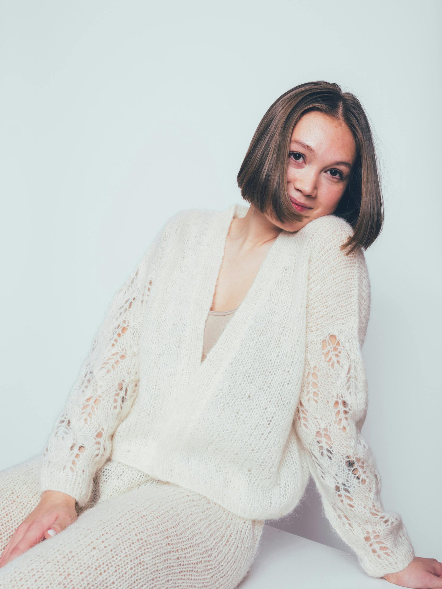 Trøje med bladmønster