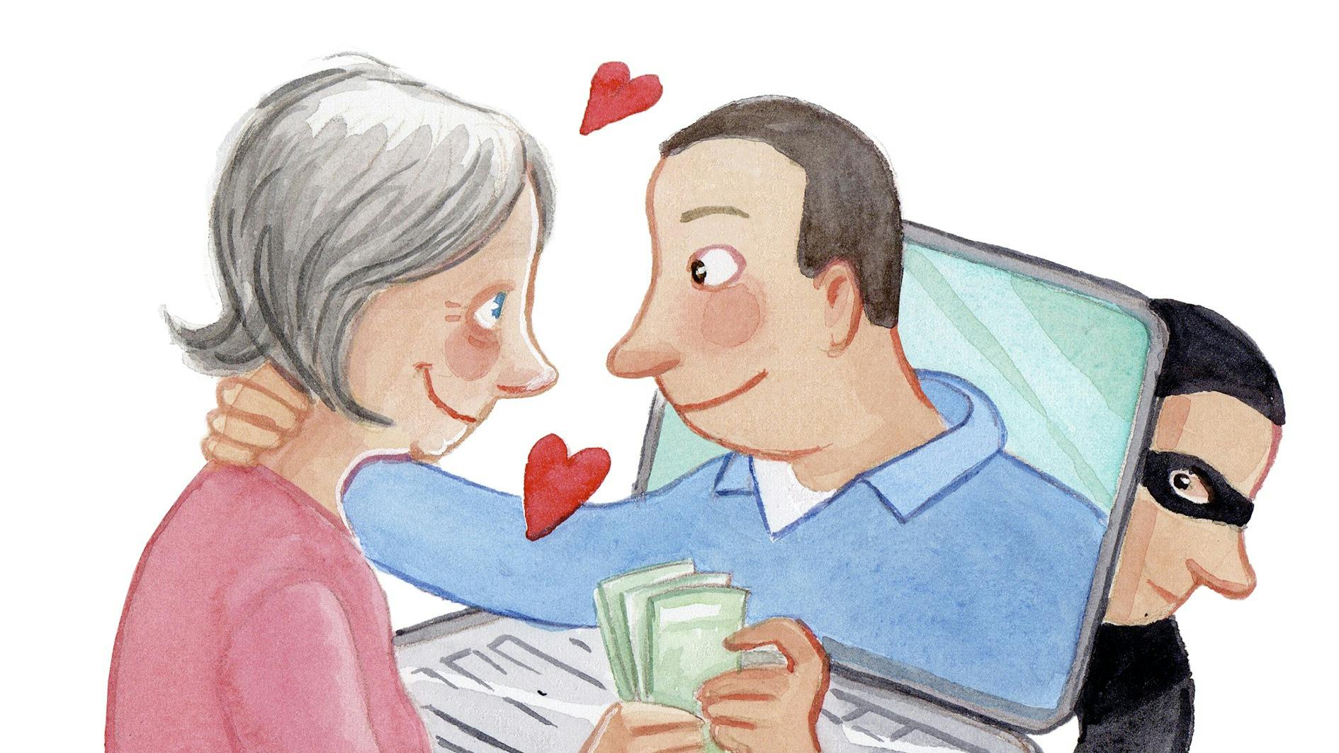 Ældre kvinde der internet dater.