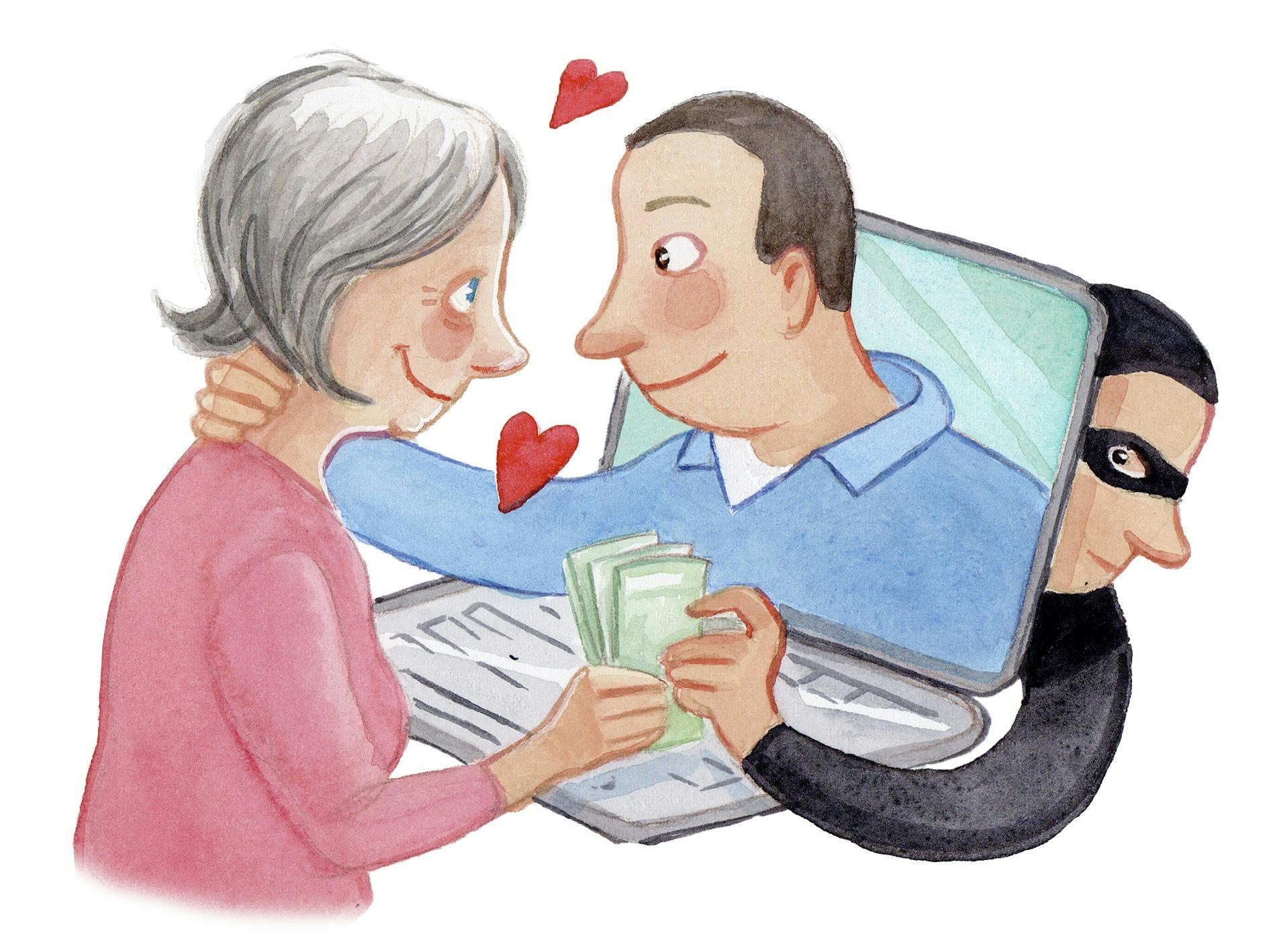 Ældre kvinde der internet dater.