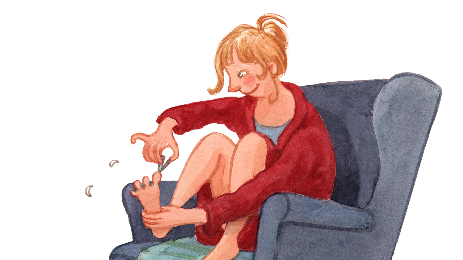 Kvinde, der ordner fødder