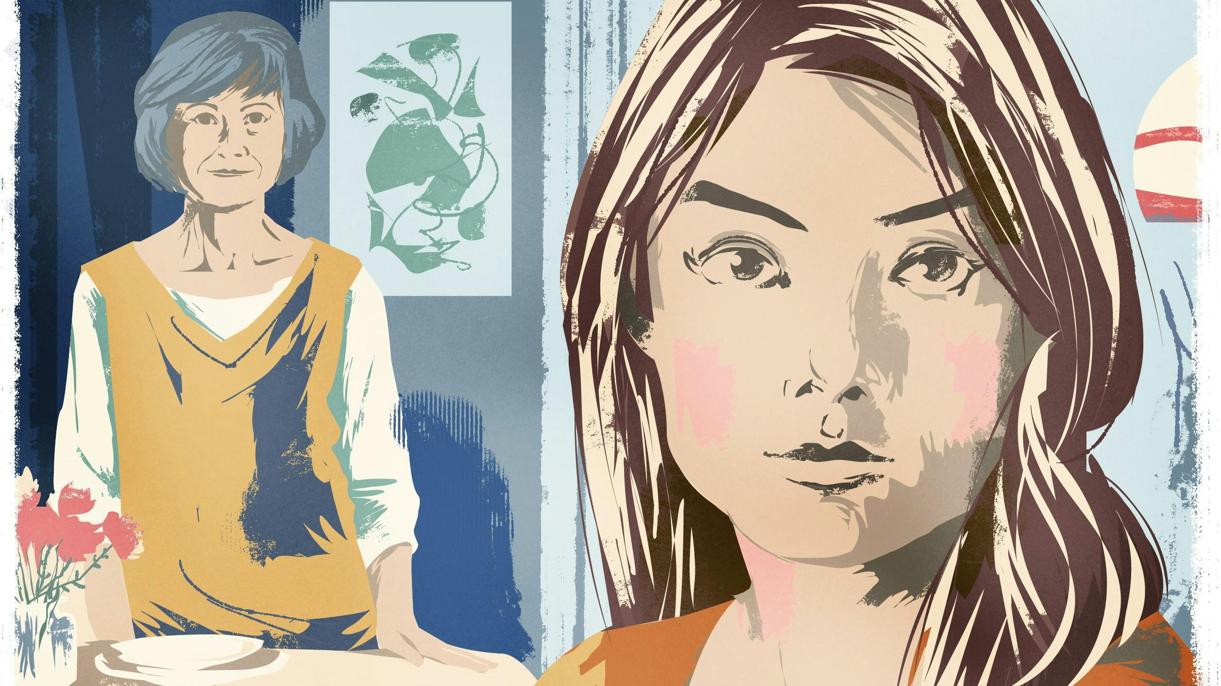 Tegning af to kvinder