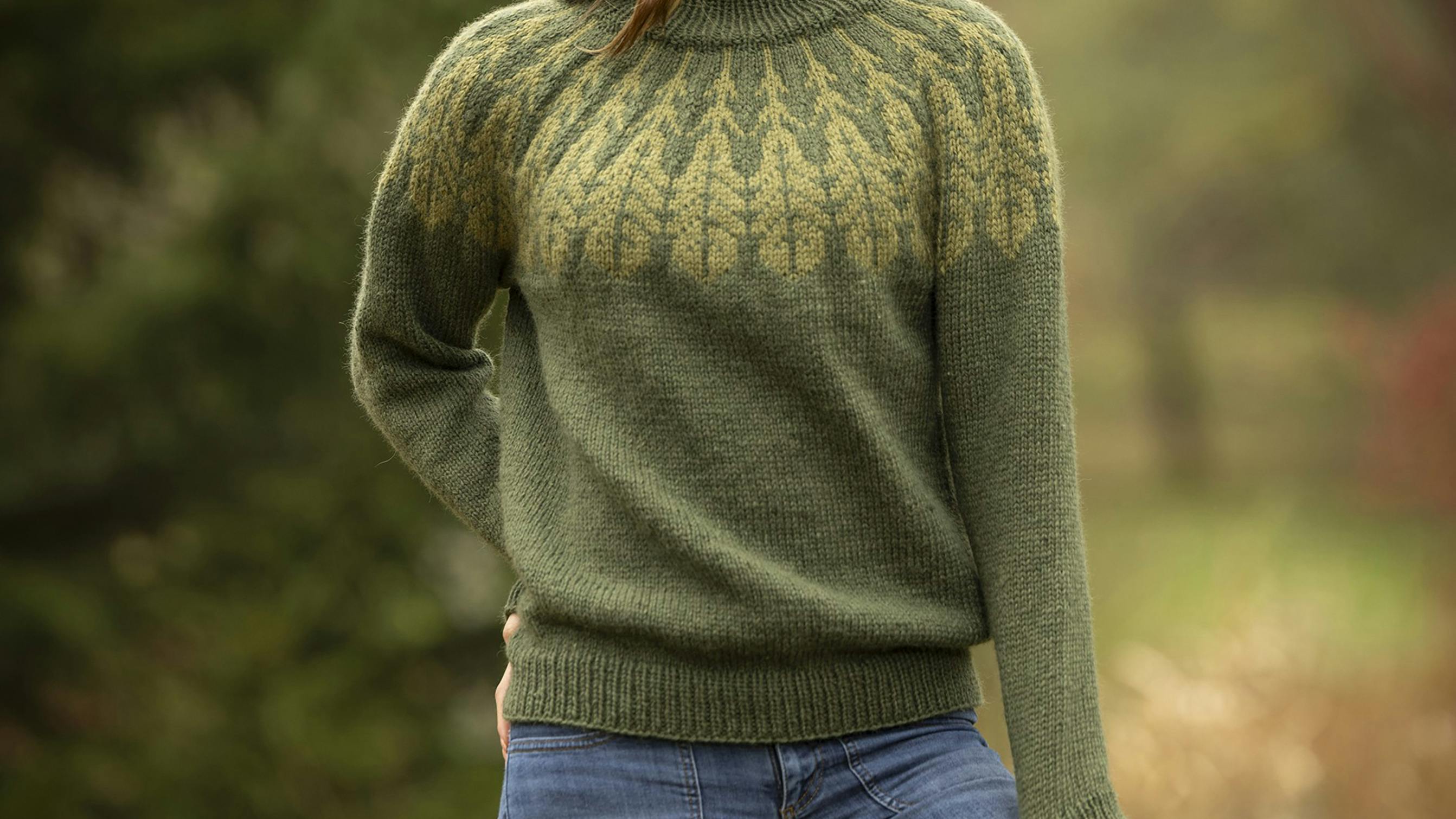 Strik i farver: Grønne blade