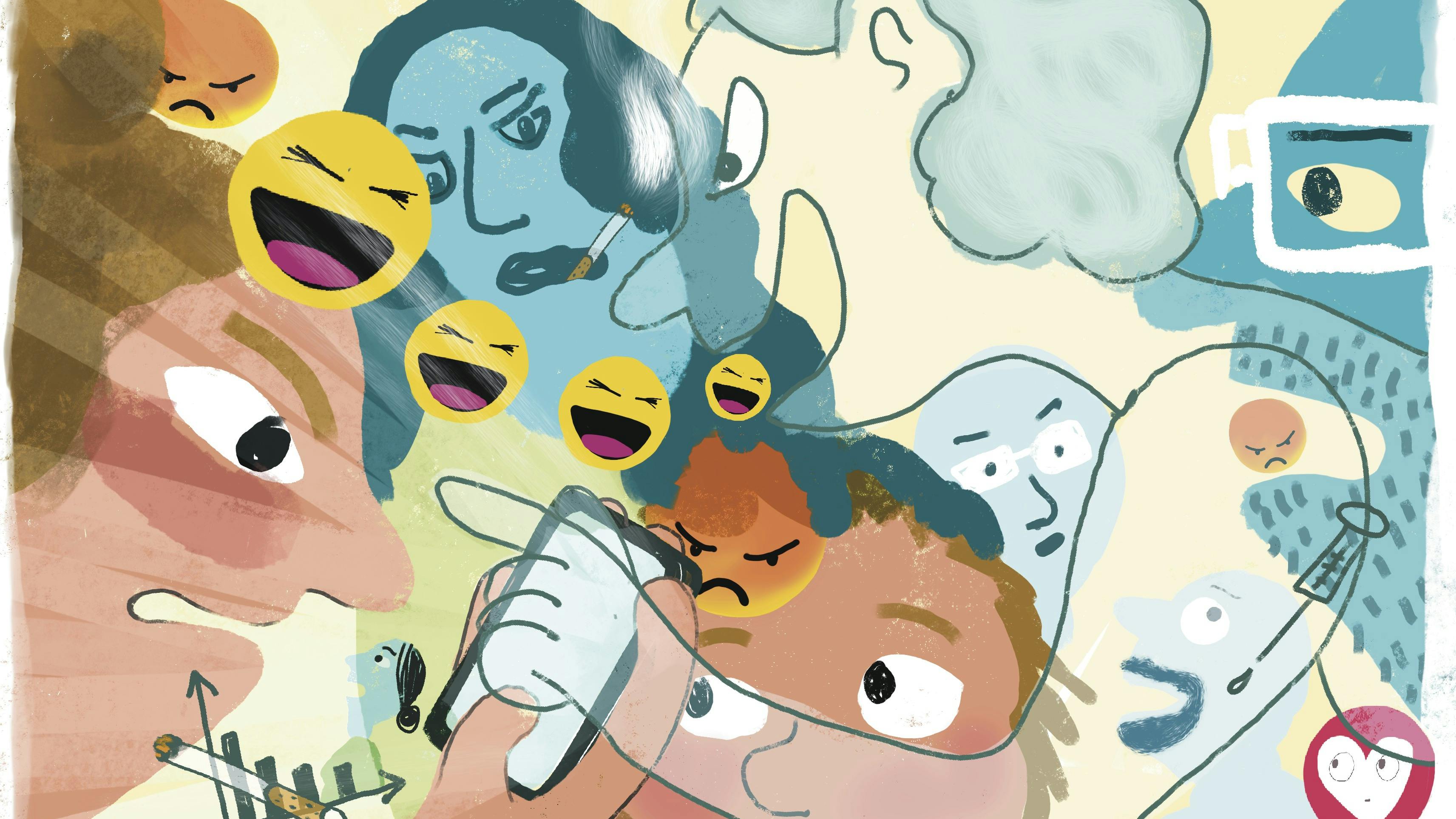 Vred kvinde med sin telefon