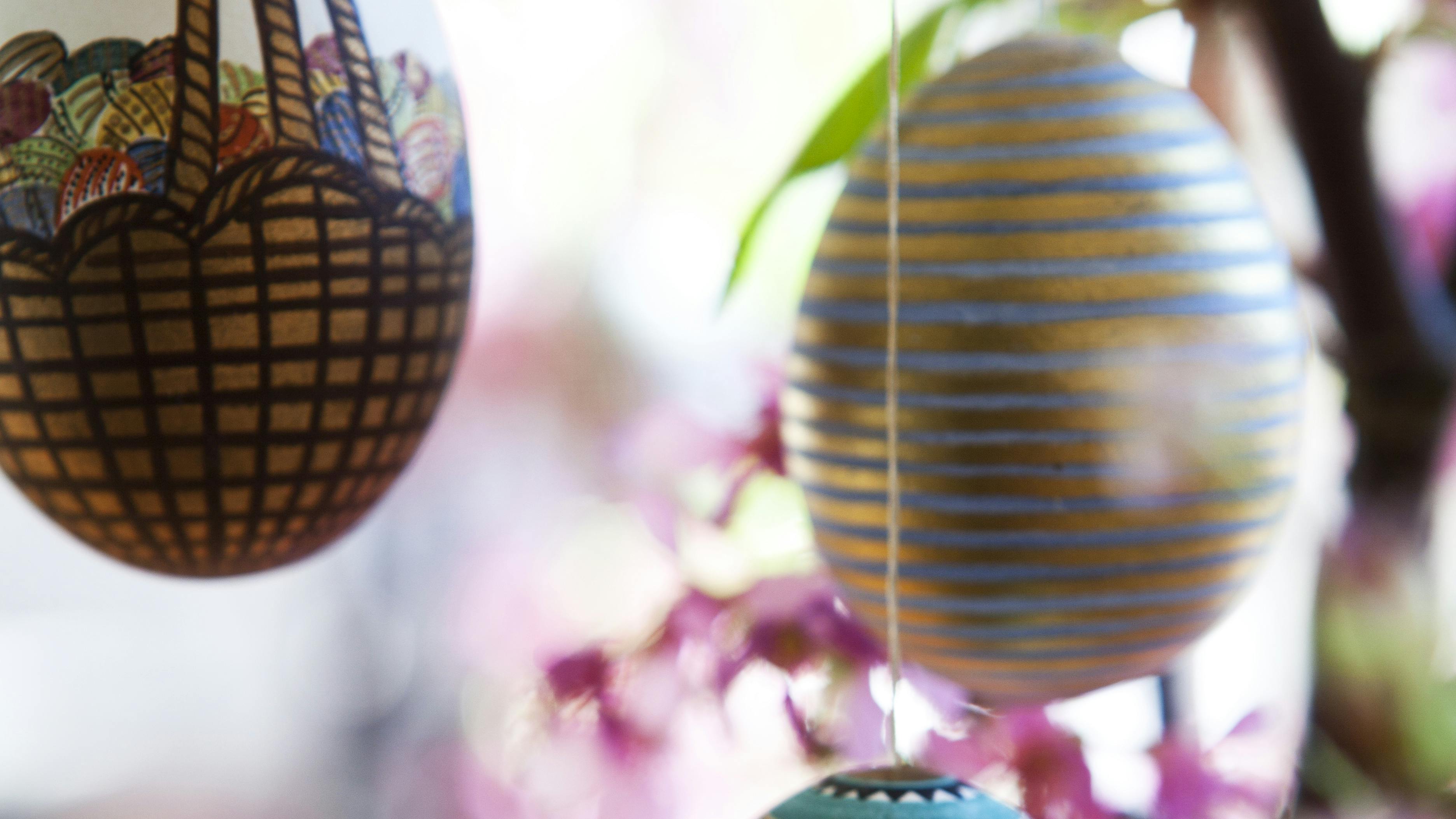 Smukt dekorerede påskeæg