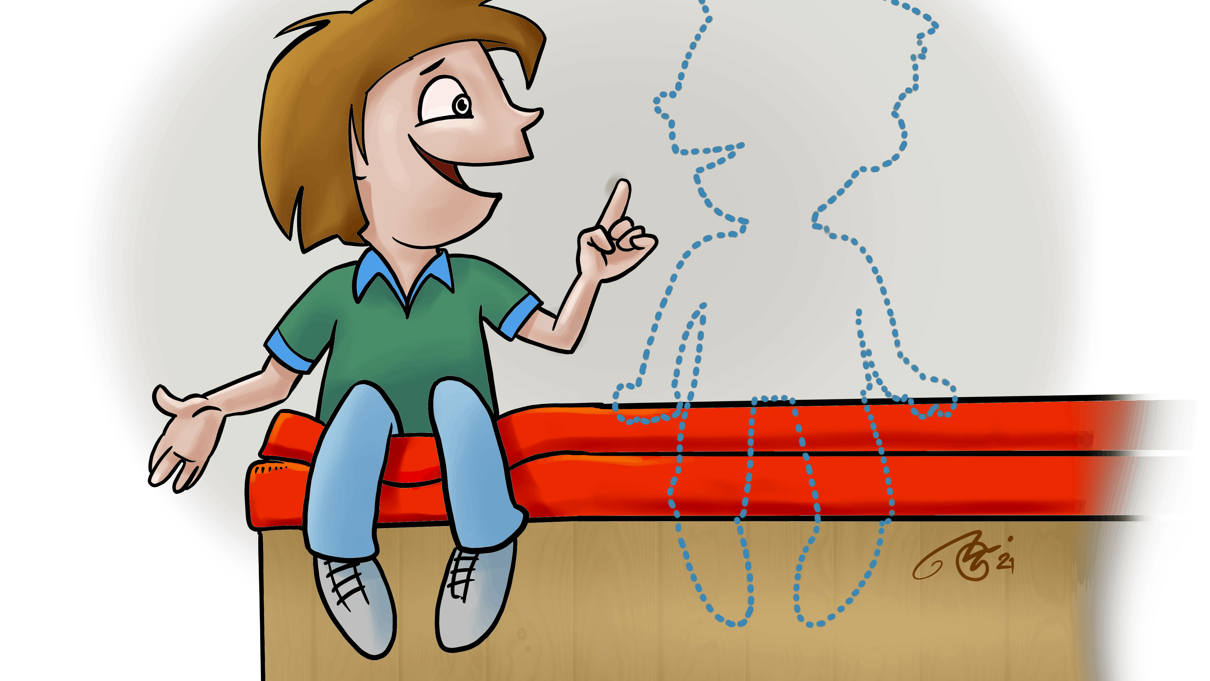 Dreng der taler med fiktiv dreng