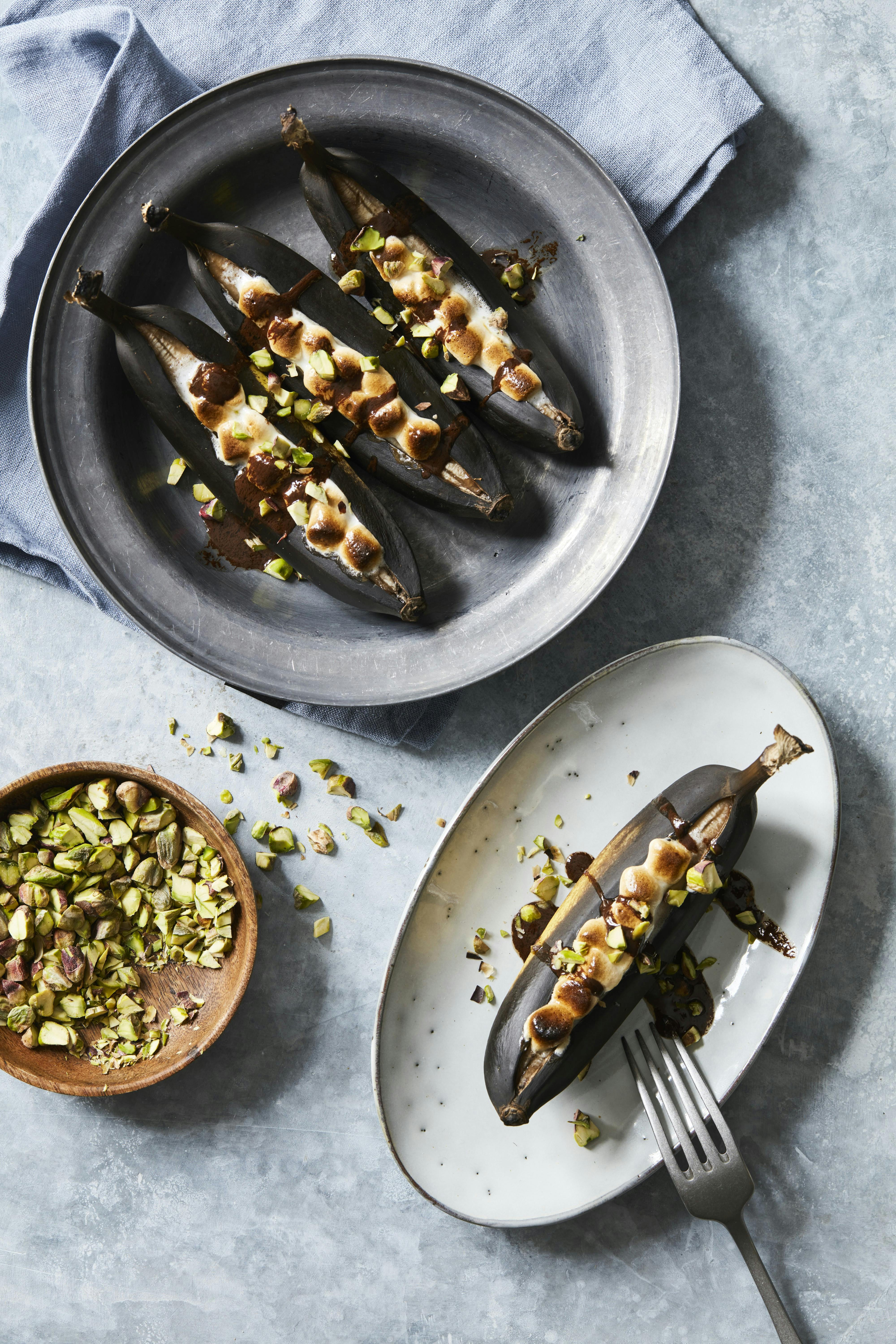 Grillede bananer med skumfiduser