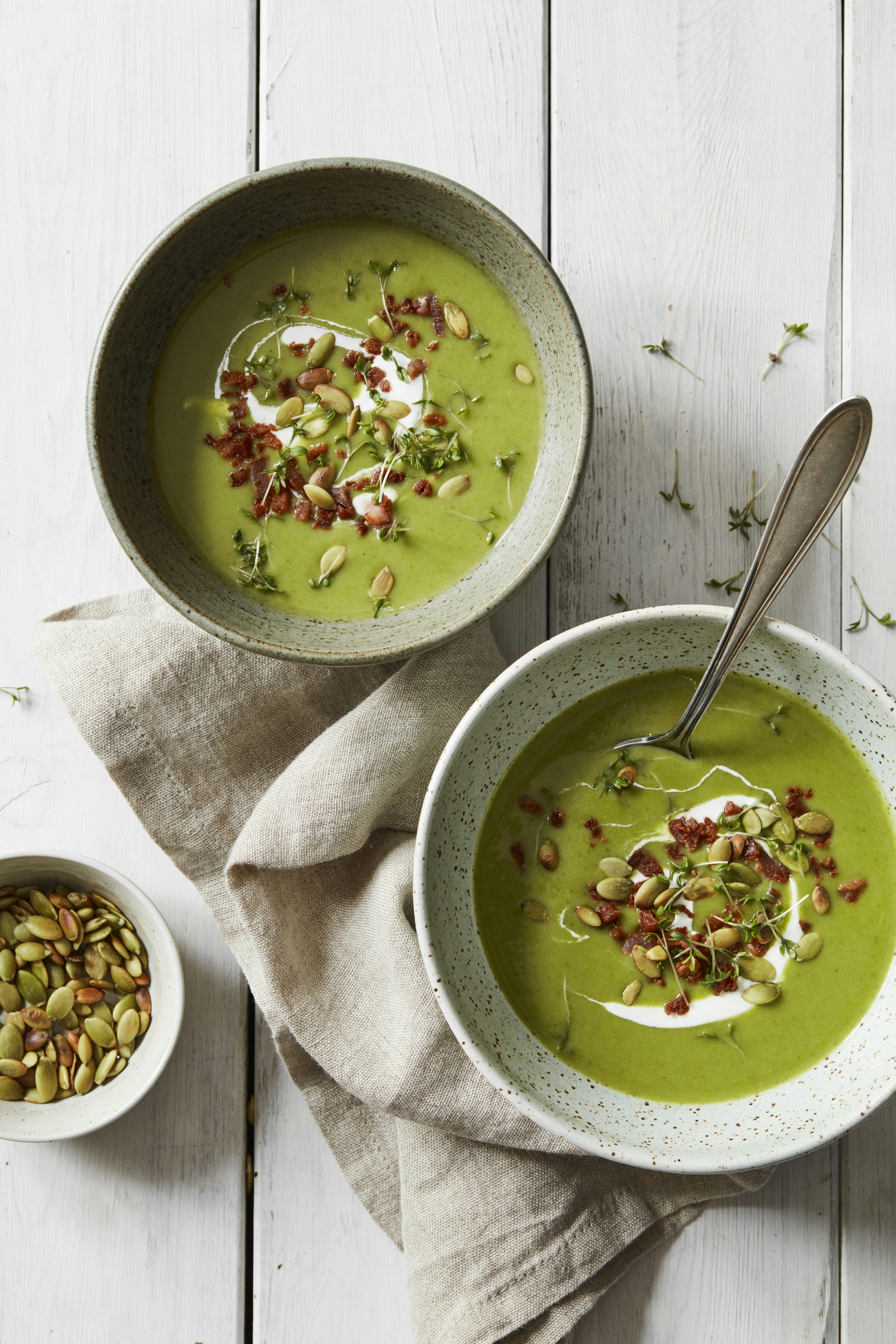 Suppe med broccoli og spinat