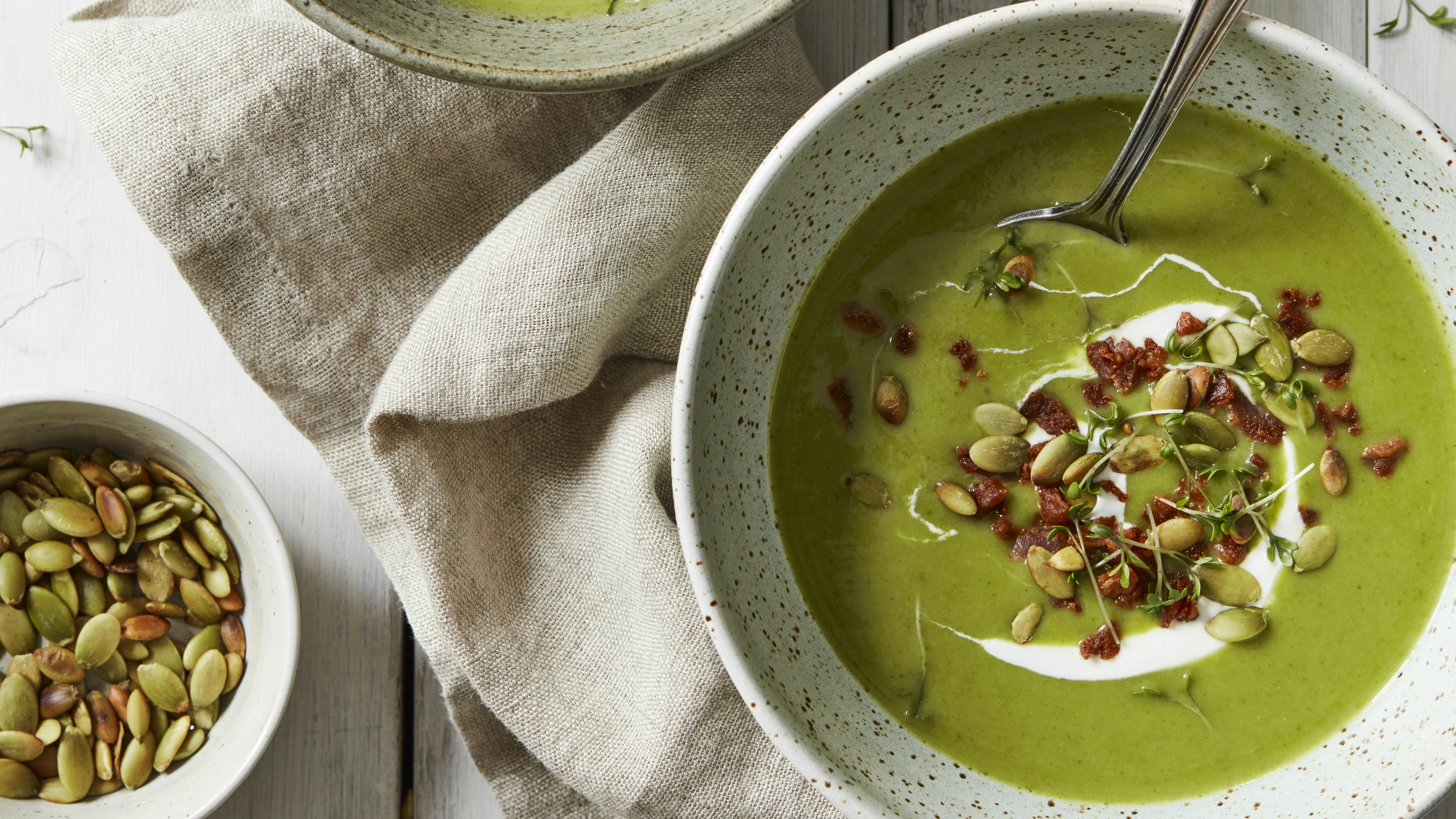 Suppe med broccoli og spinat