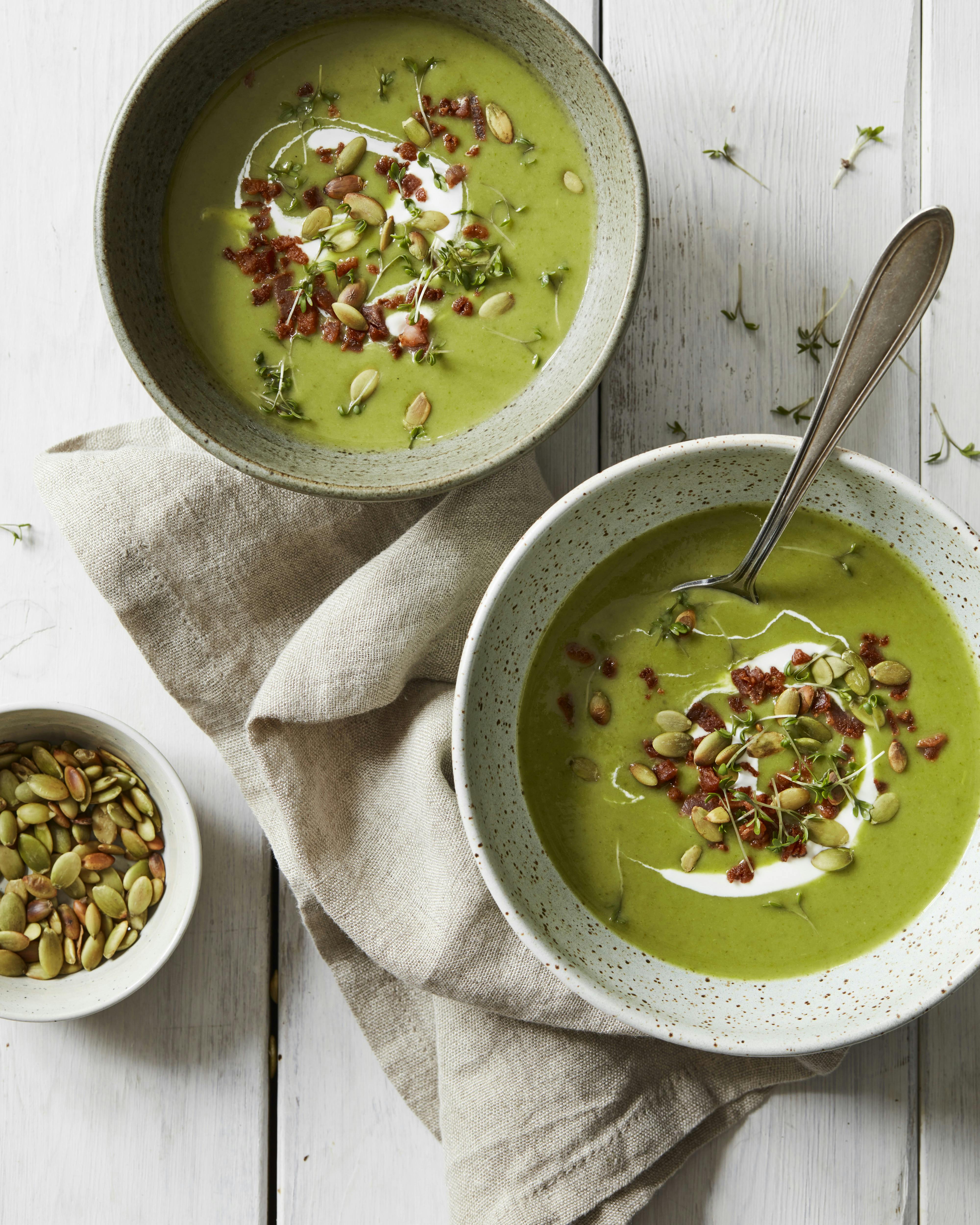 Suppe med broccoli og spinat