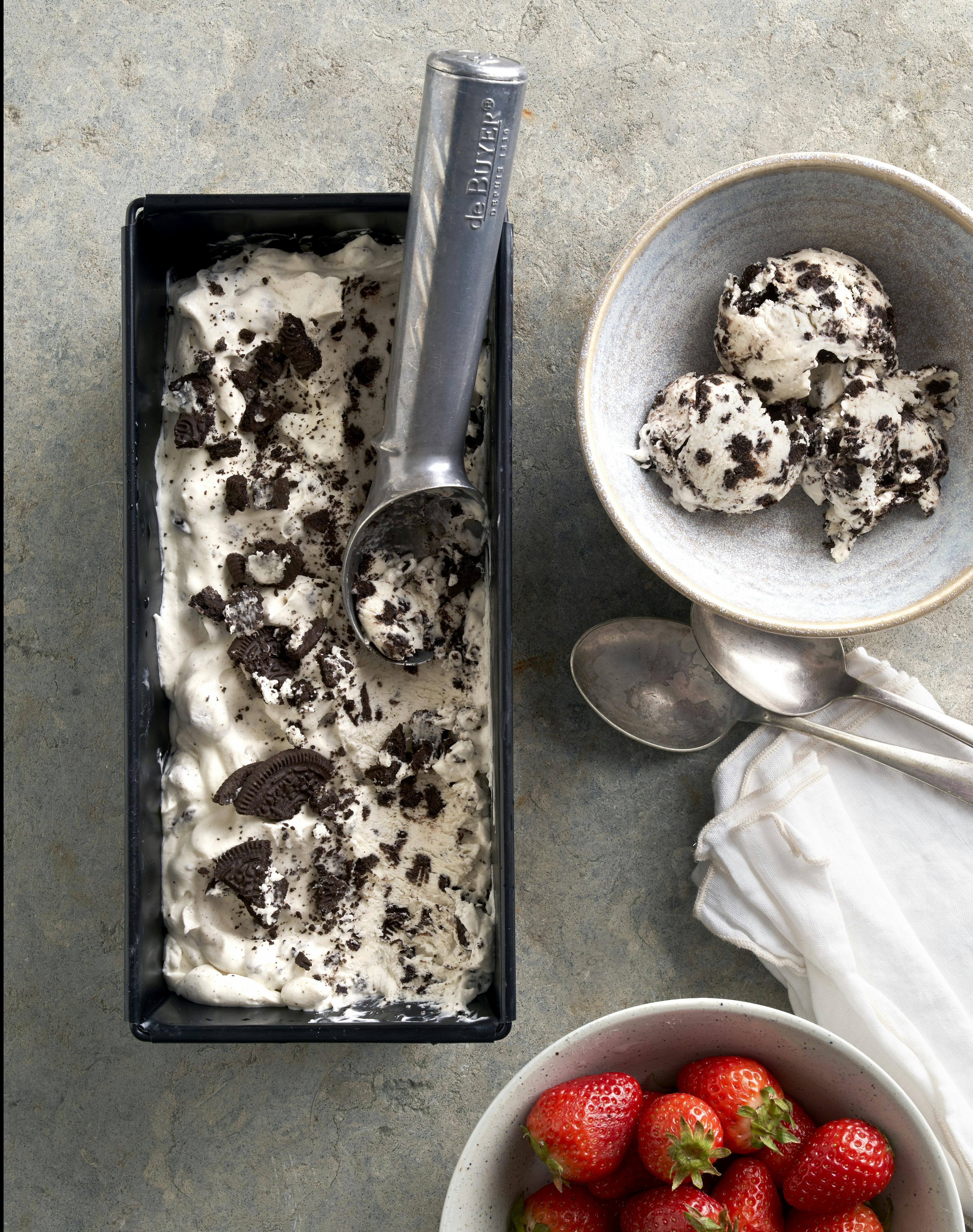 Oreo-is med jordbær