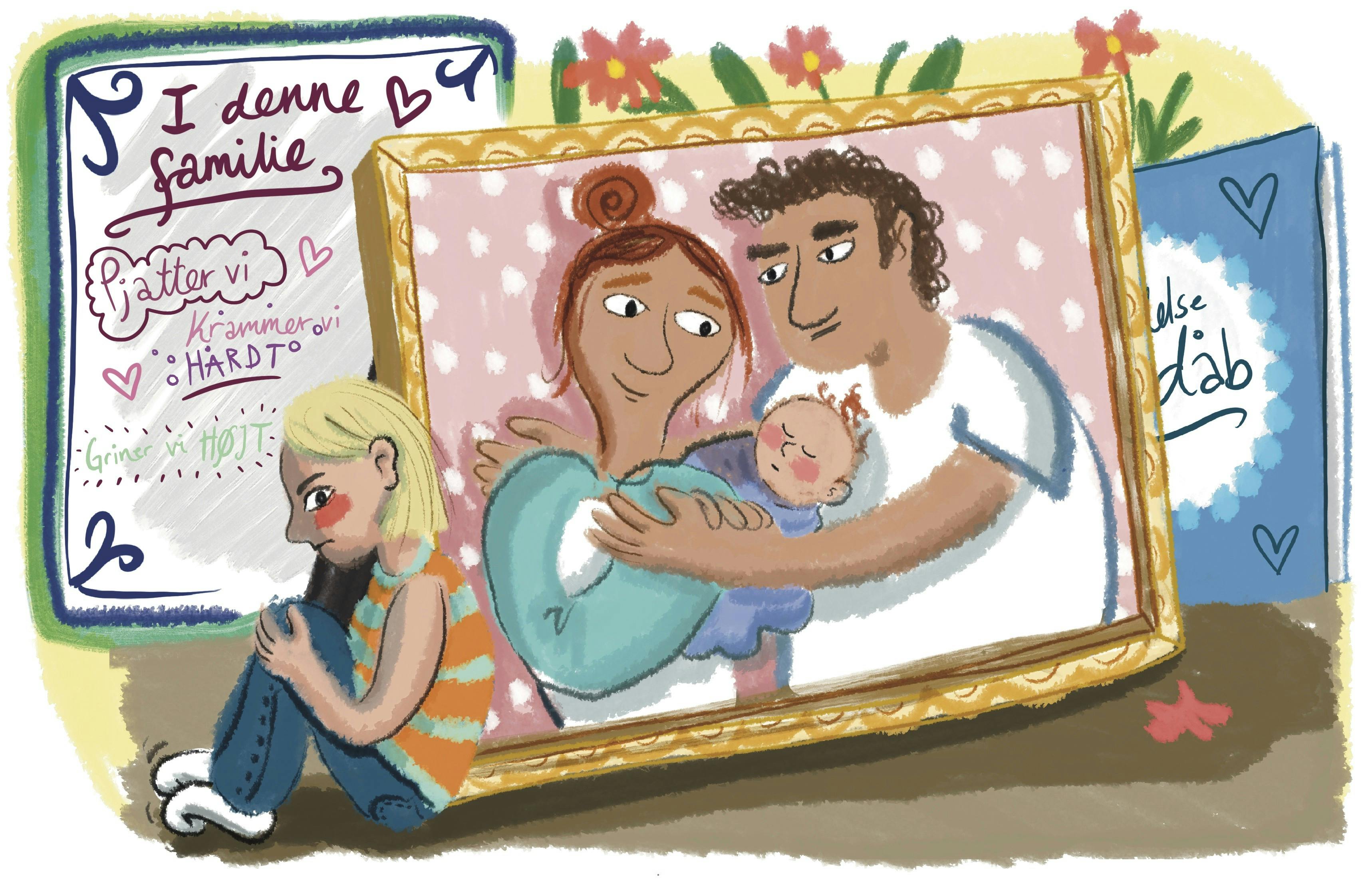 Fotografi af lykkelig familie 