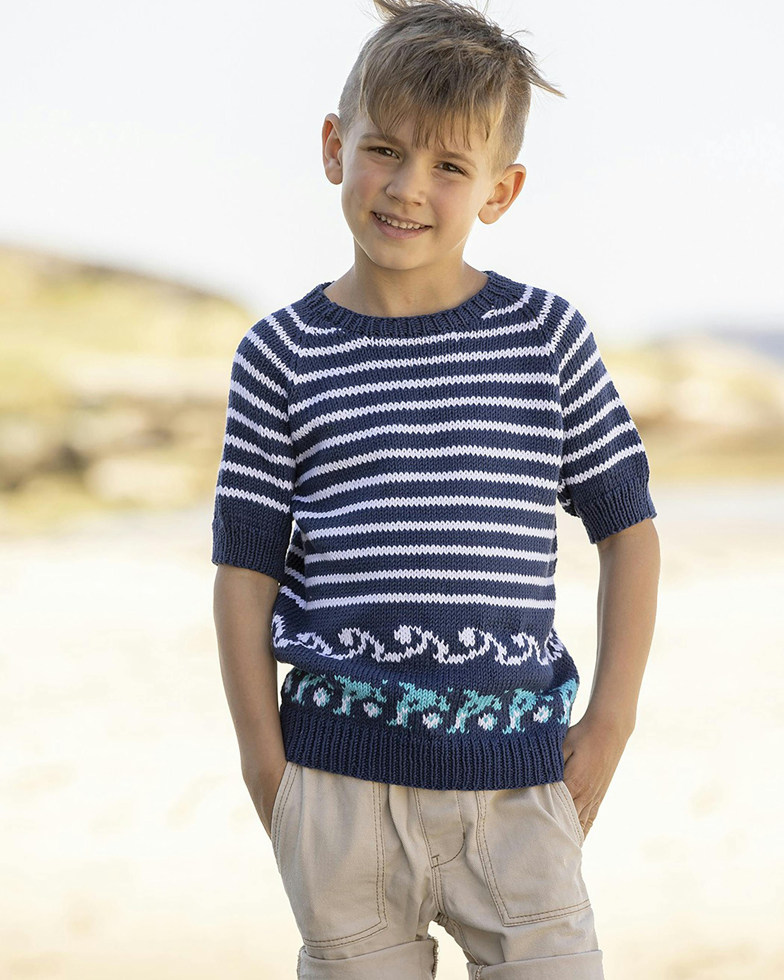 T-shirt med delfiner