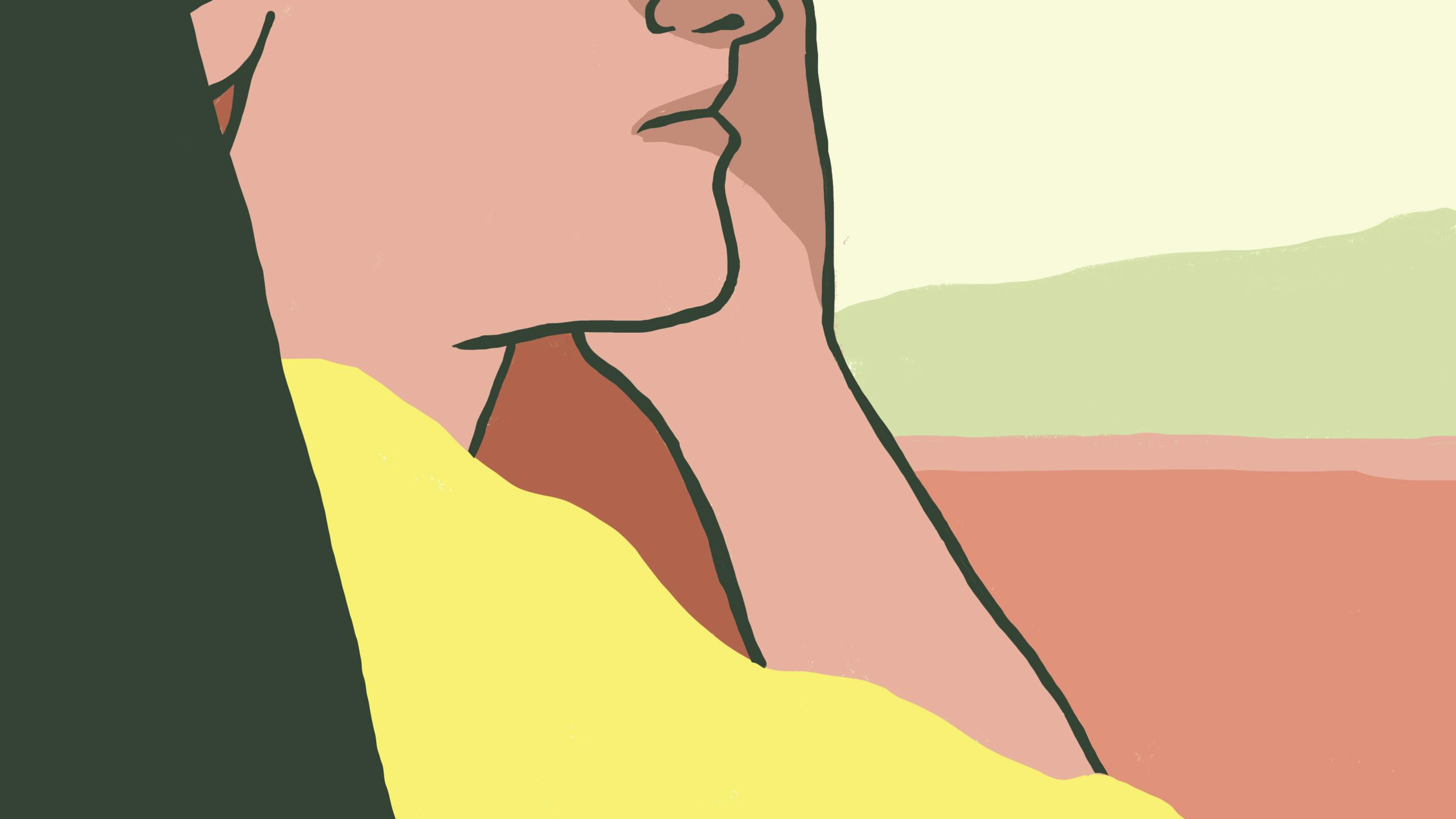 Illustration af kvinde med transportsyge
