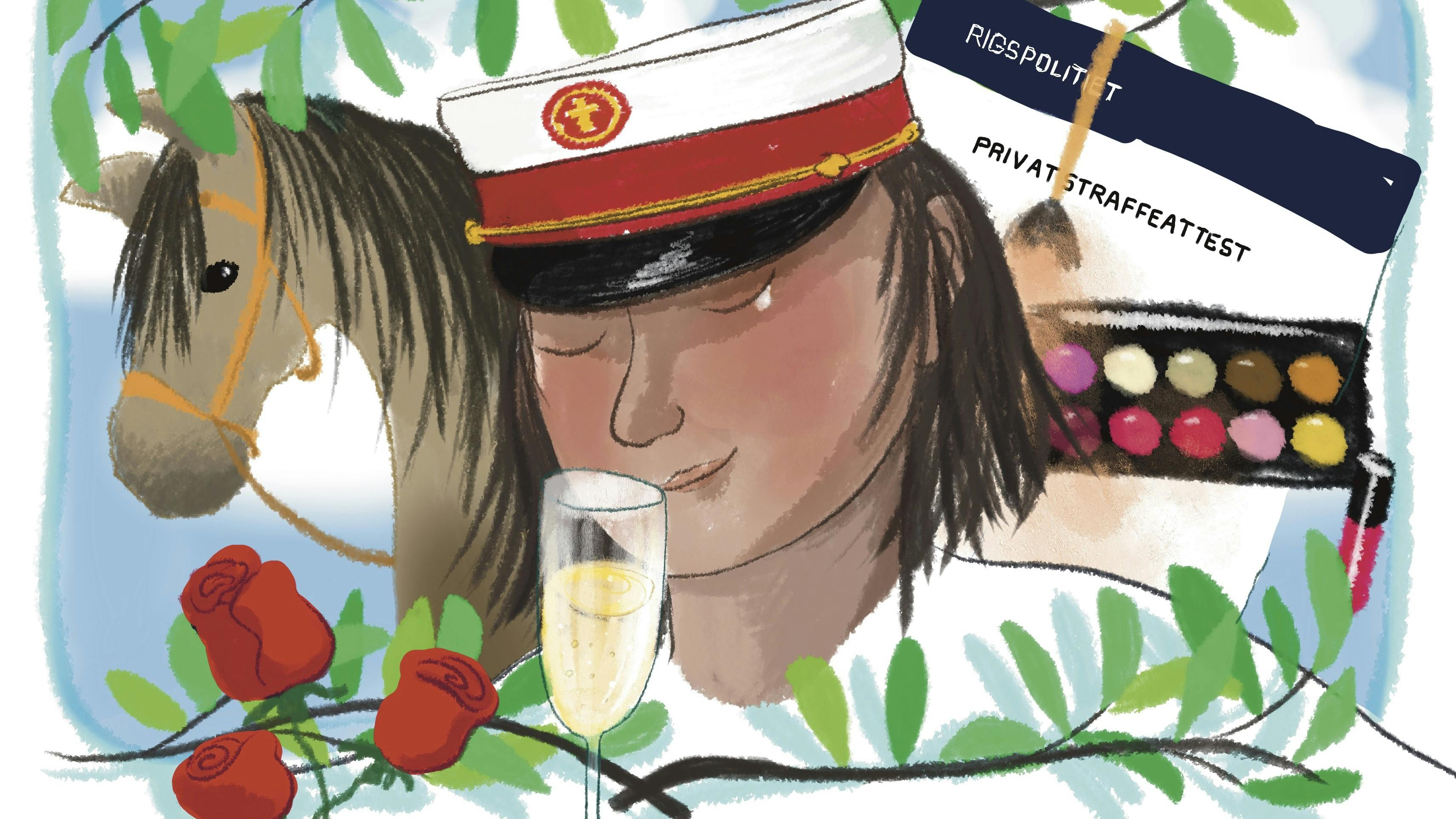 Student med champagneglas