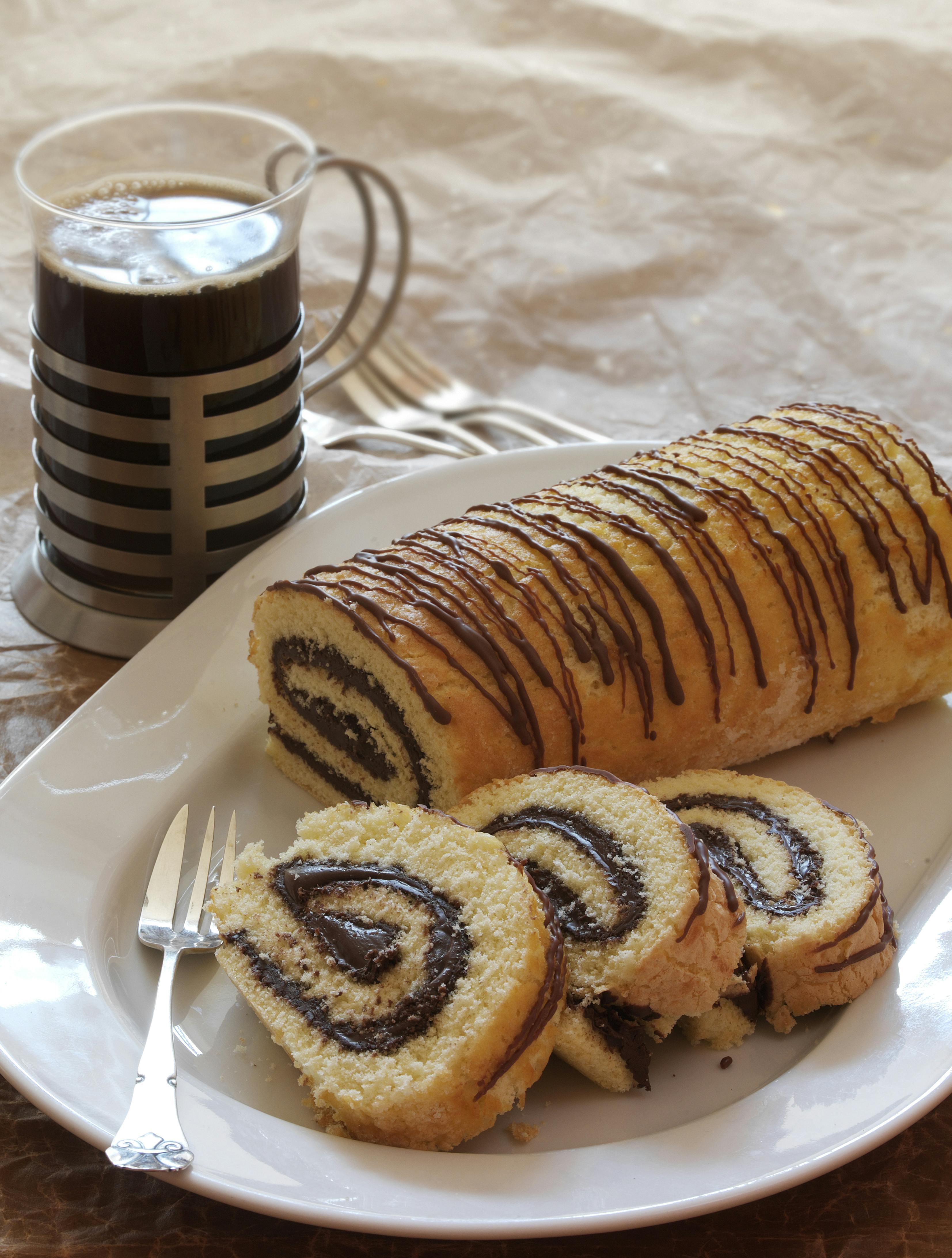 Lækker roulade med chokoladefyld
