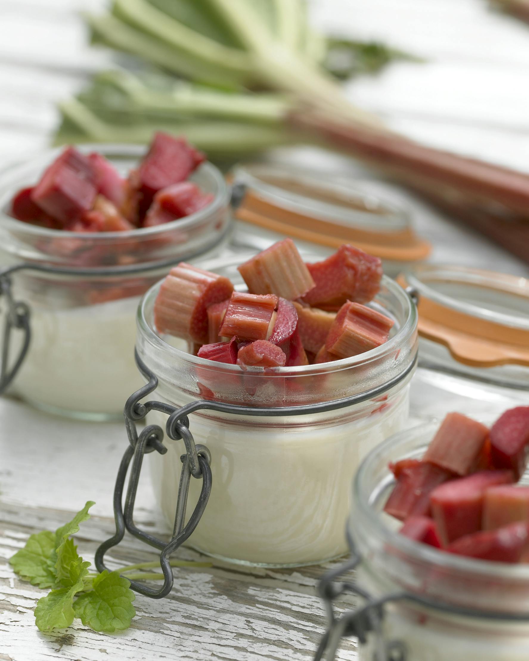 Annes syrlige ymerfromage med rabarberkompot
