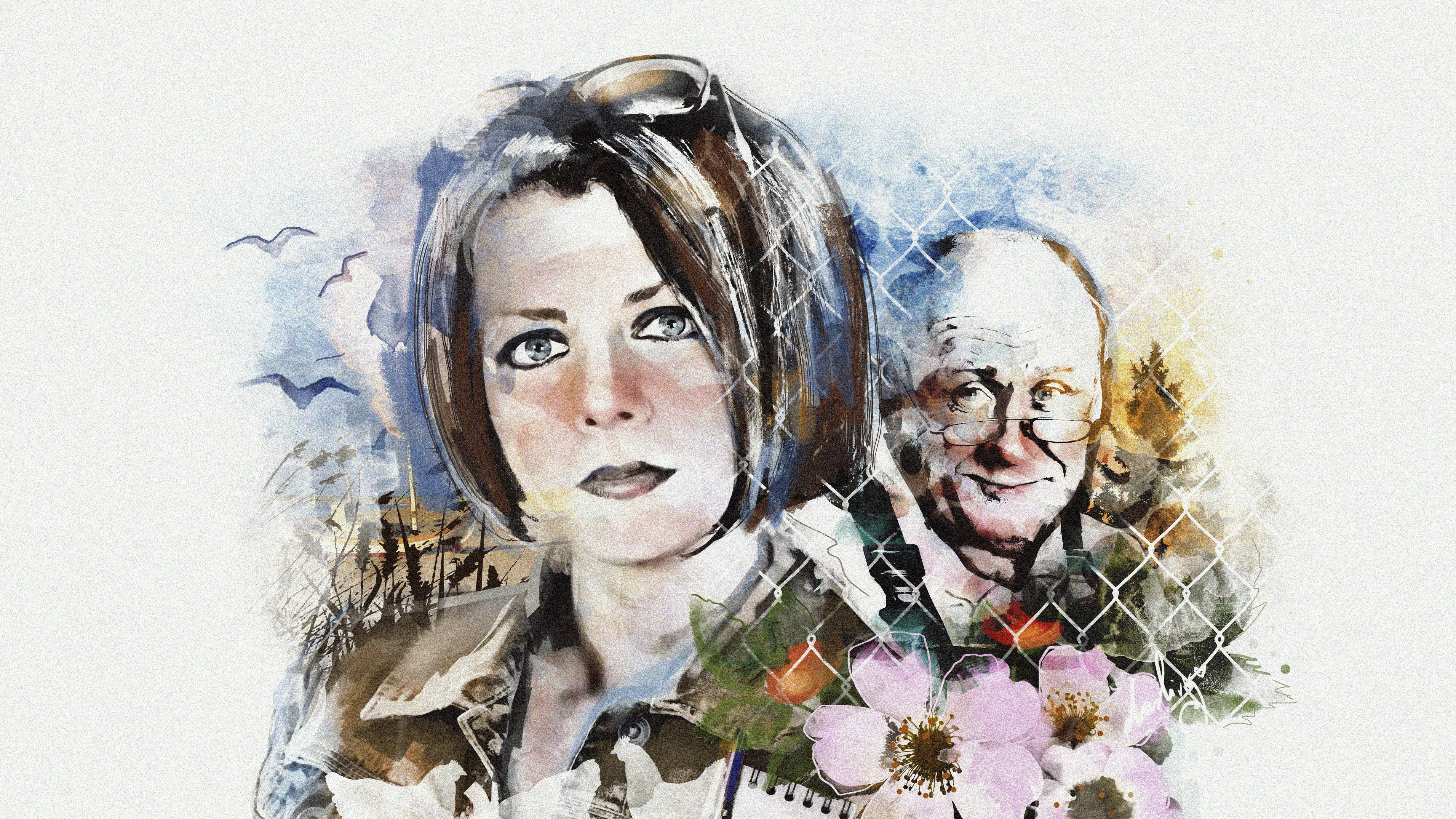 Illustration af en kvinde og en mand
