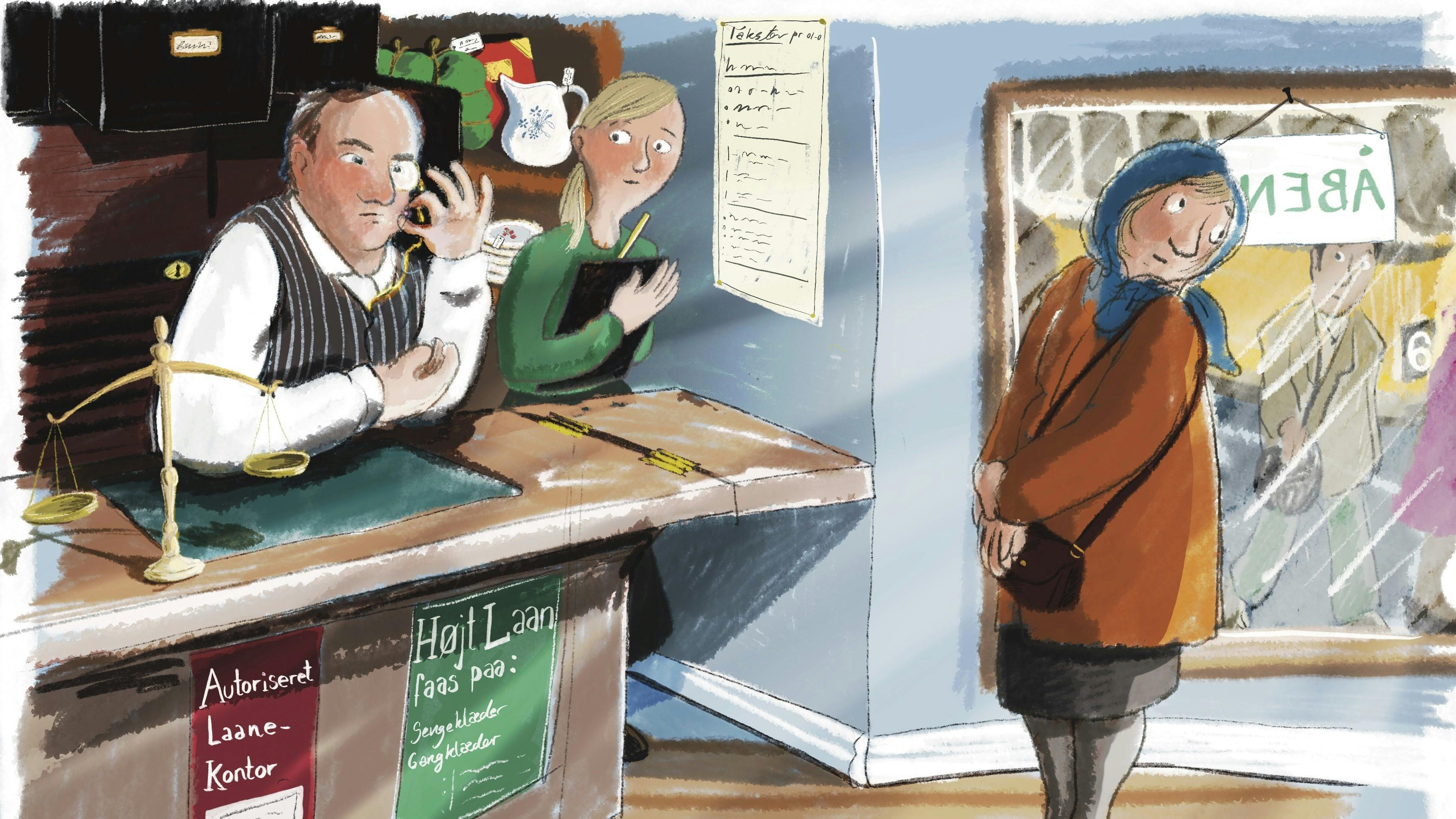 Kvinde hos pantelåner