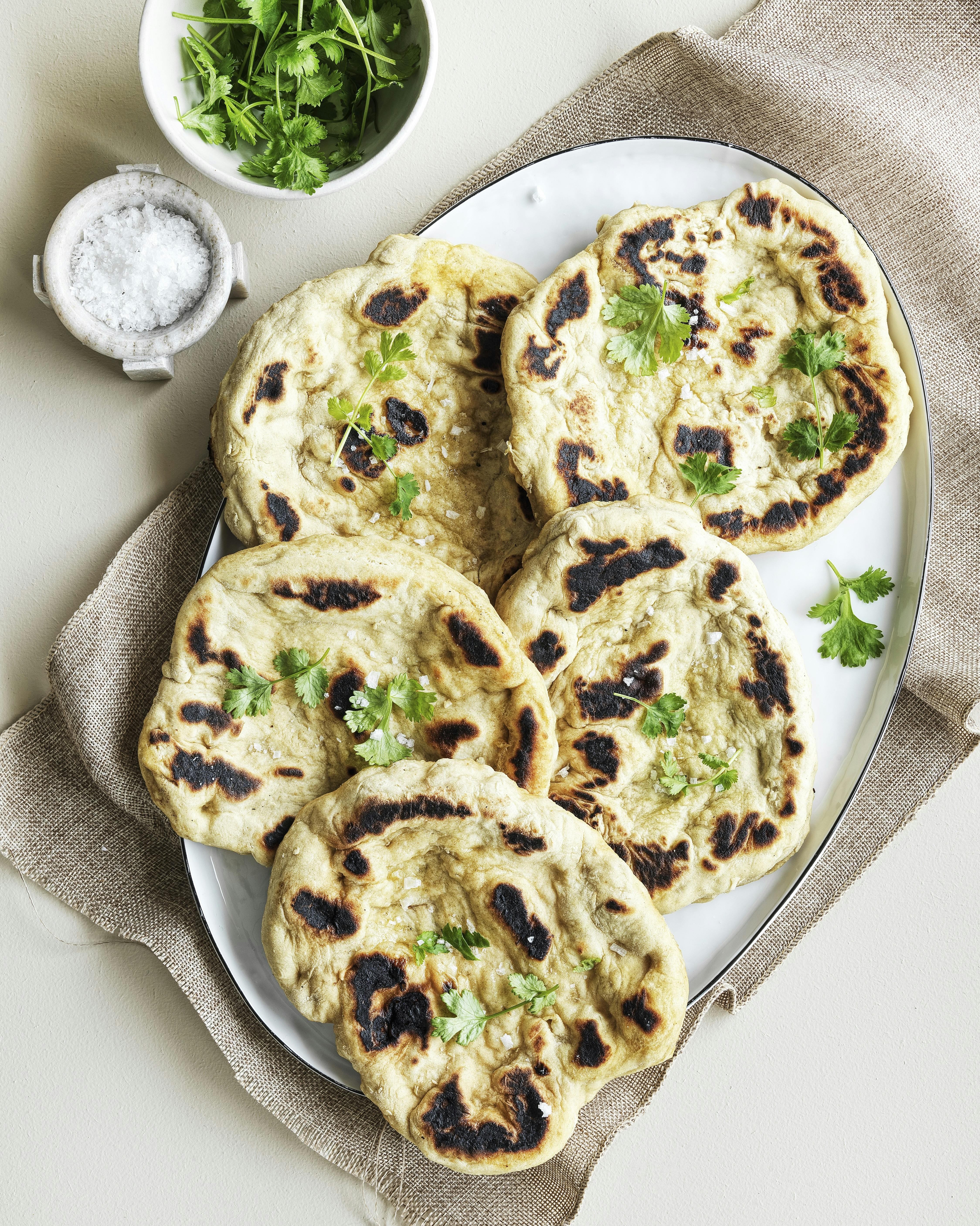 Fladbrød med spidskommen og frisk koriander