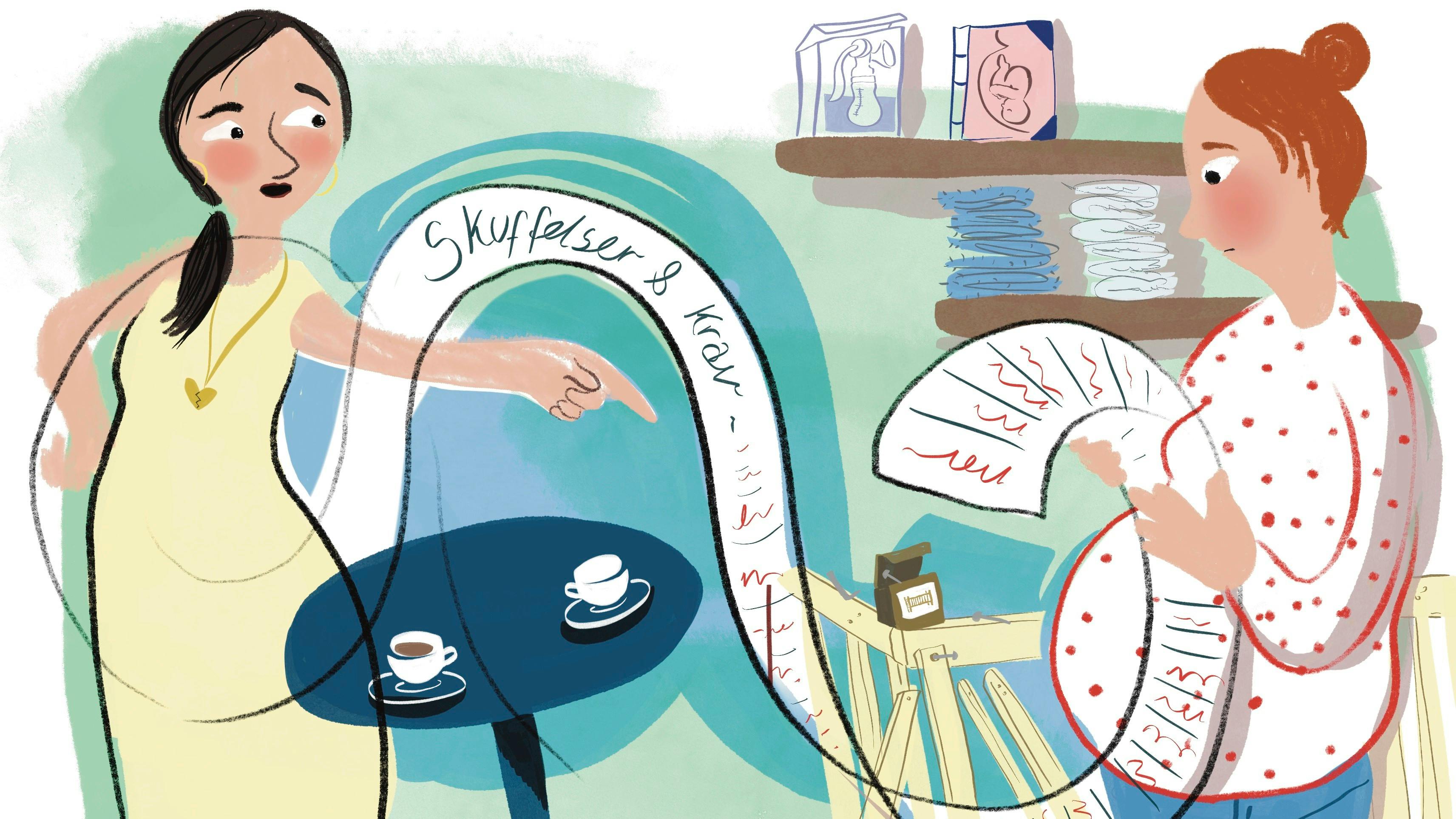 Højgravid med sin veninde