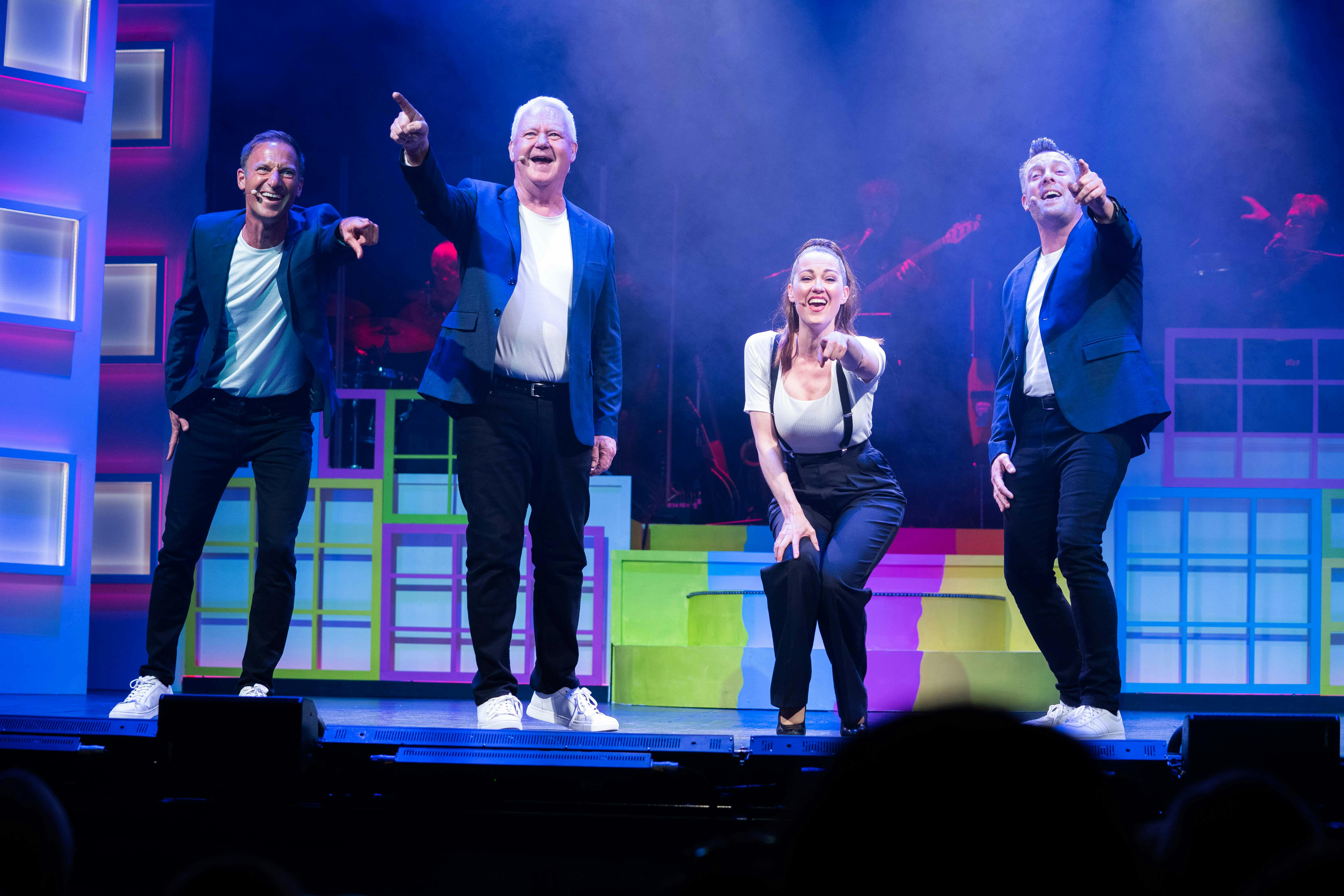 Skuespillerne Joachim Knop, Jan Schou, Mikkel Schrøder og Rikke Hvidbjerg i Rottefælden anno 2021.