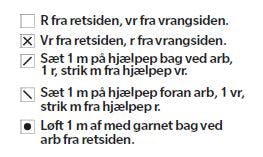 Forklaring til strikke-diagram
