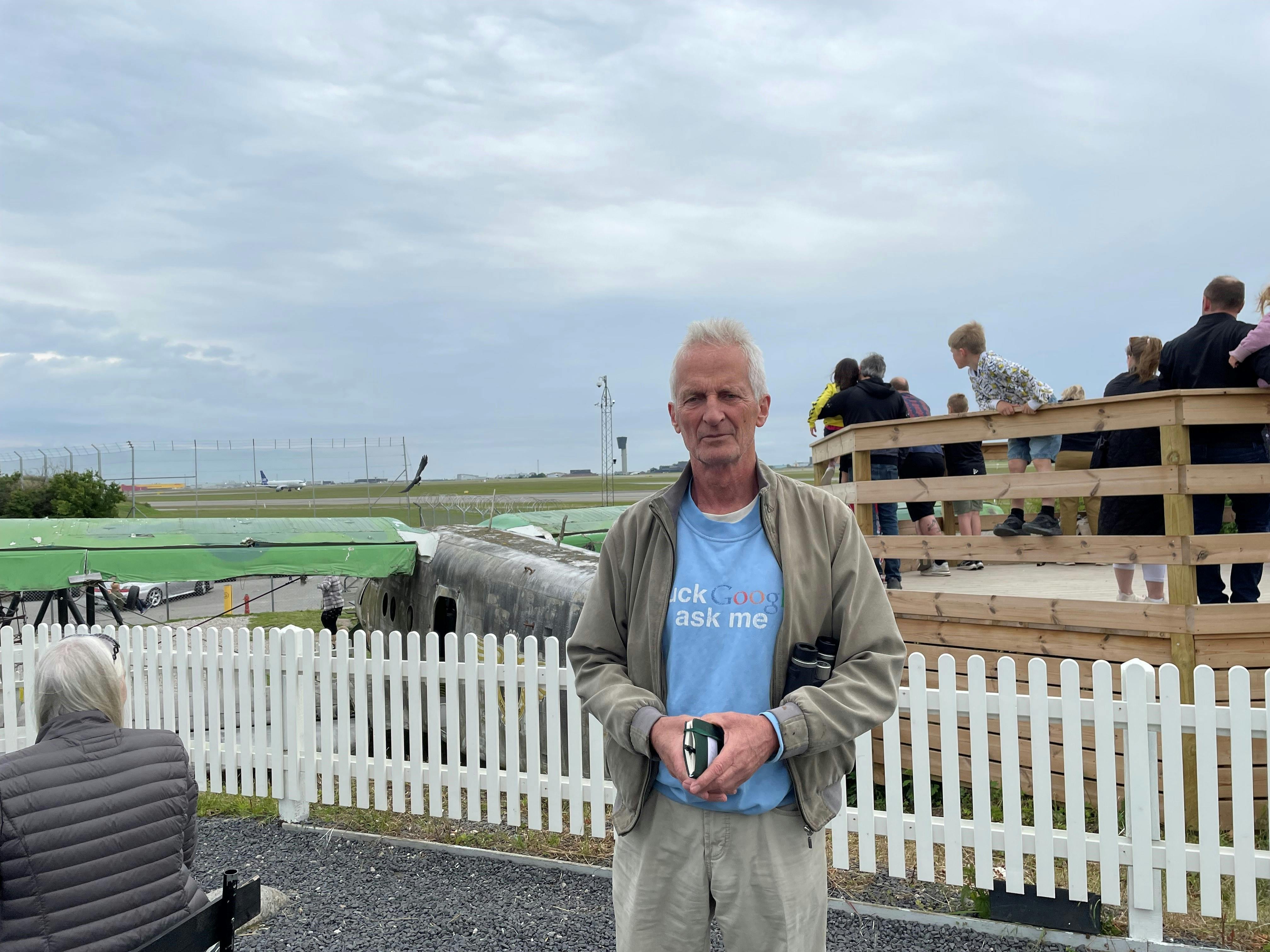 Klaus Olsen, flyspotter, fotograferet på Flyvergrillen ved Kastrup Lufthavn.