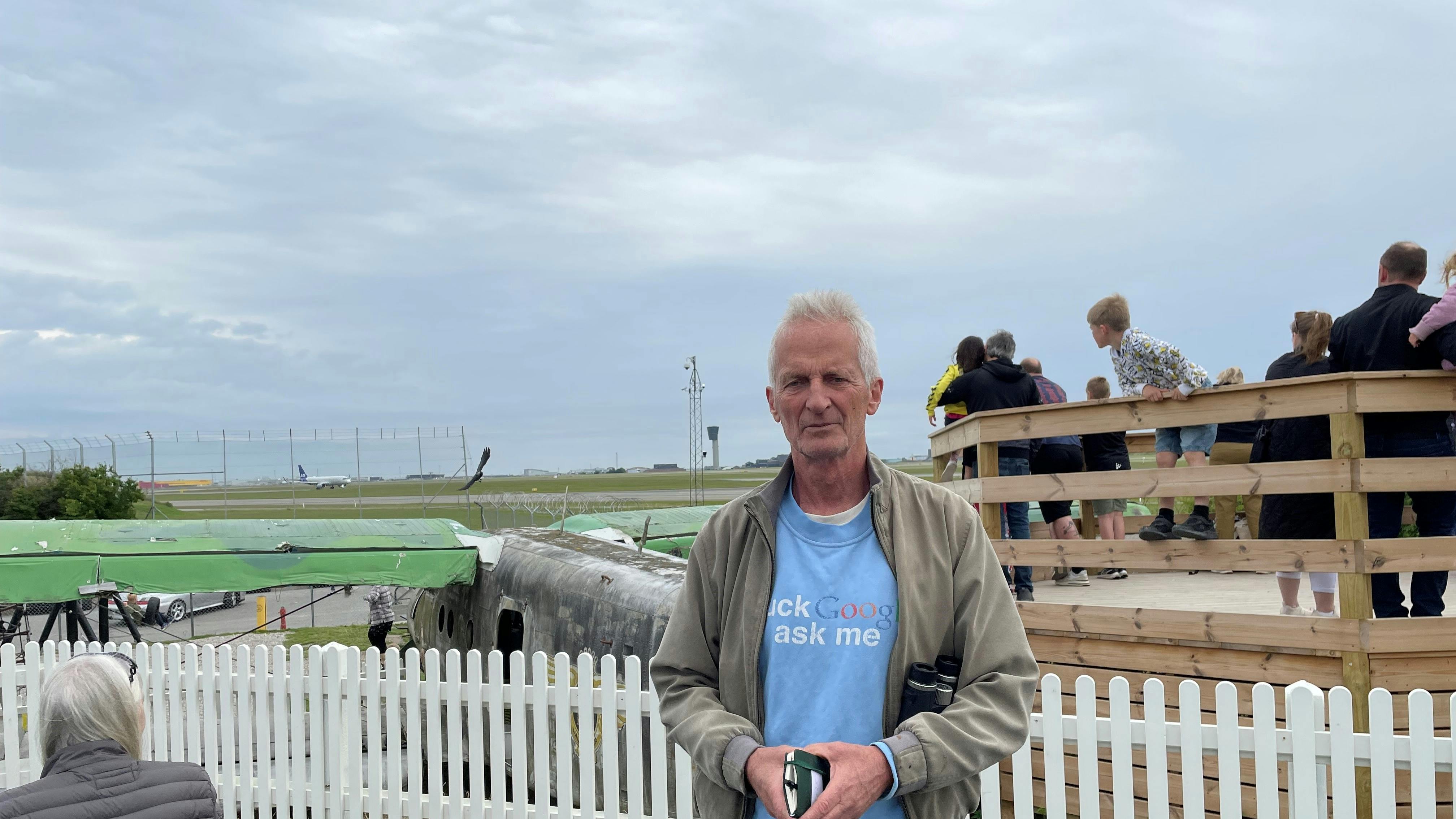 Klaus Olsen, flyspotter, fotograferet på Flyvergrillen ved Kastrup Lufthavn.