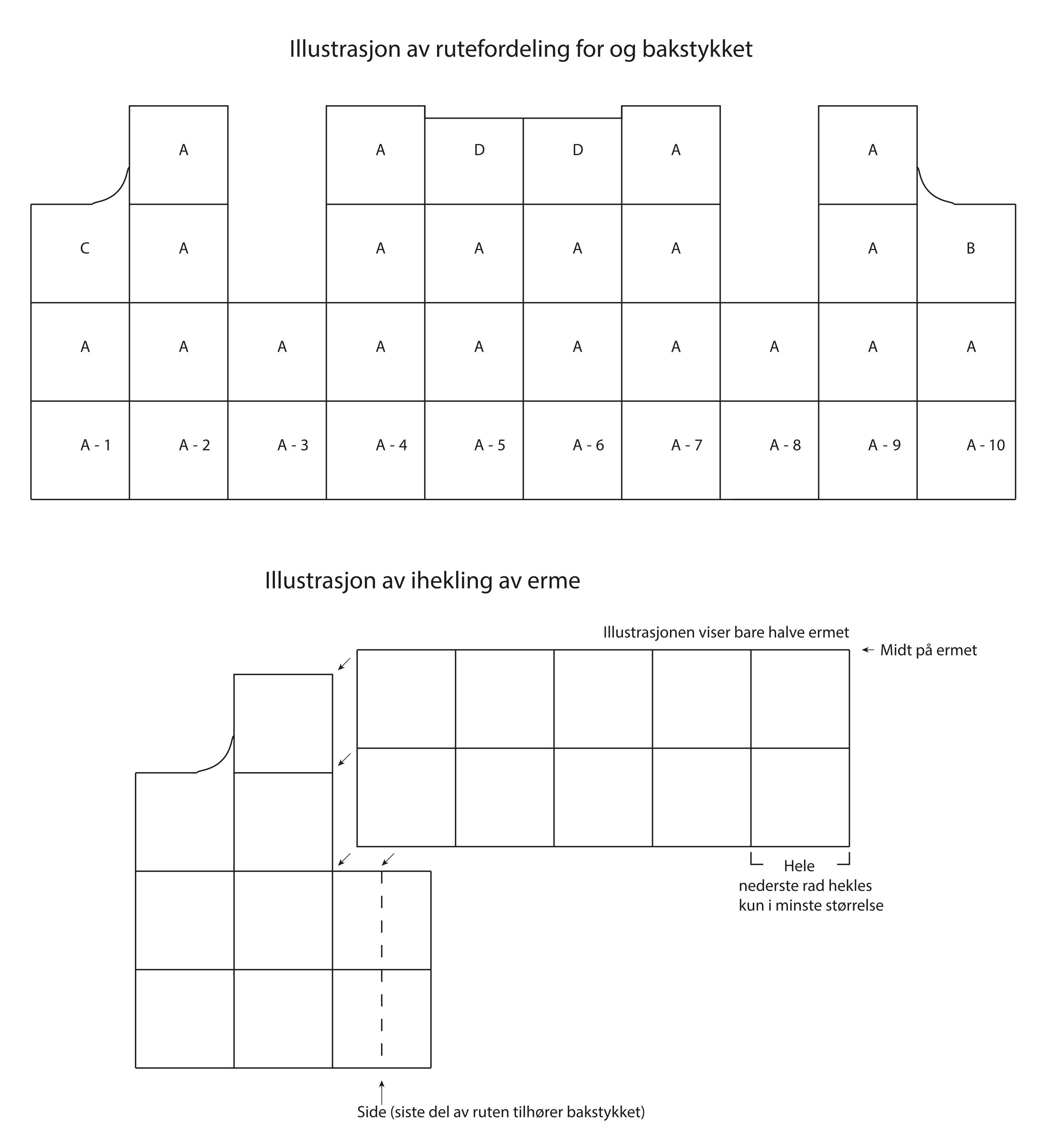 Hæklet cardigan diagram