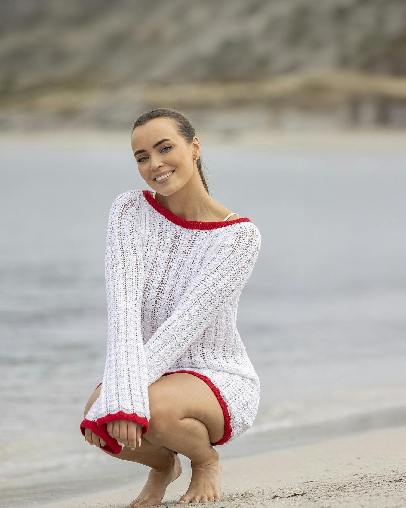 Lang bluse med struktur