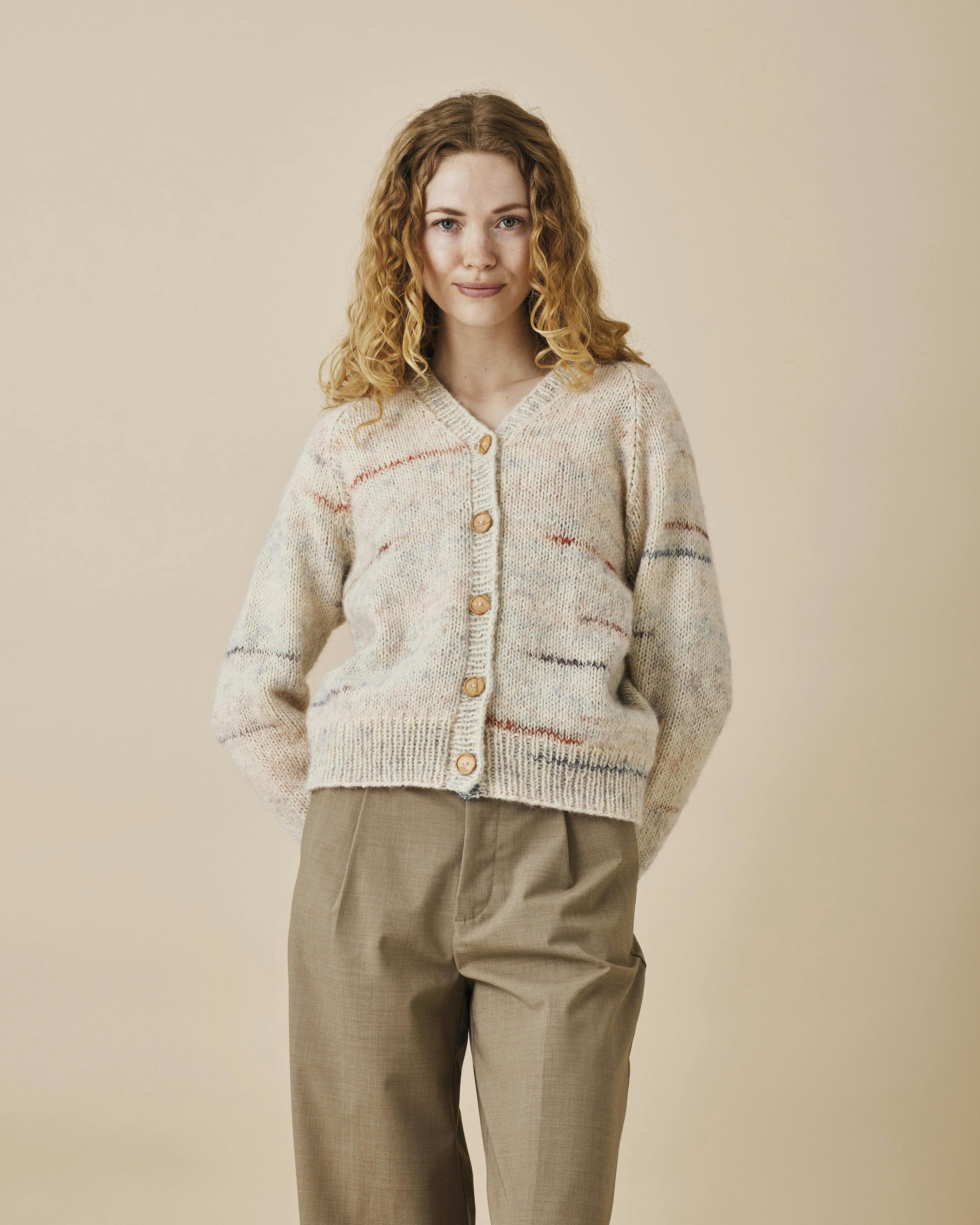 Cardigan med stribeeffekt