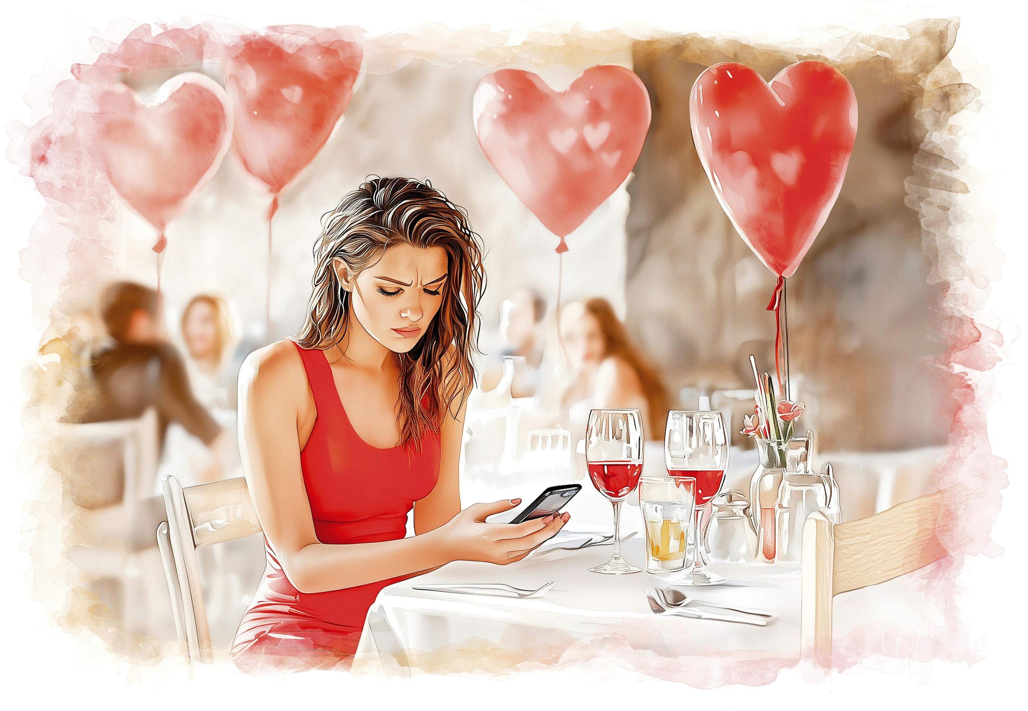 Kvinde på valentinsdag 