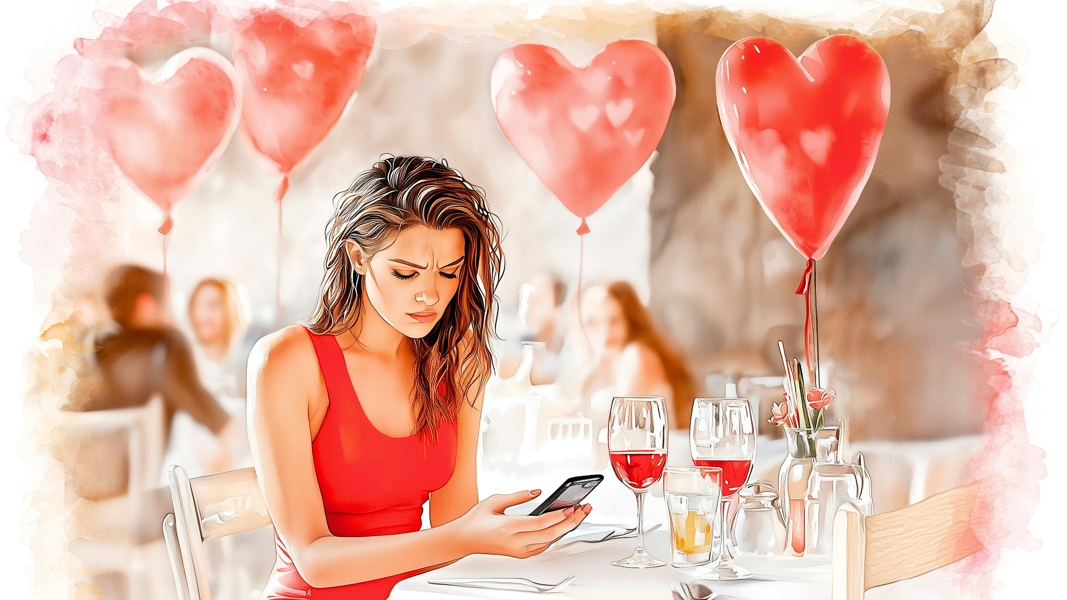 Kvinde på valentinsdag