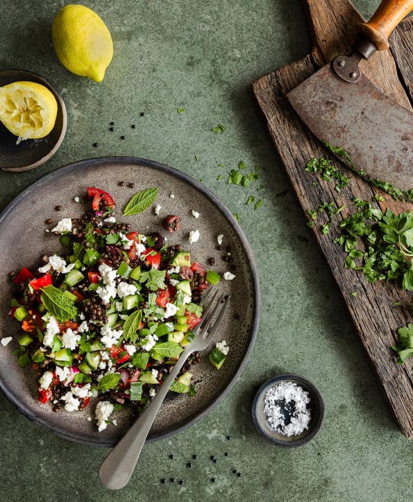 Fakes salat på tallerken