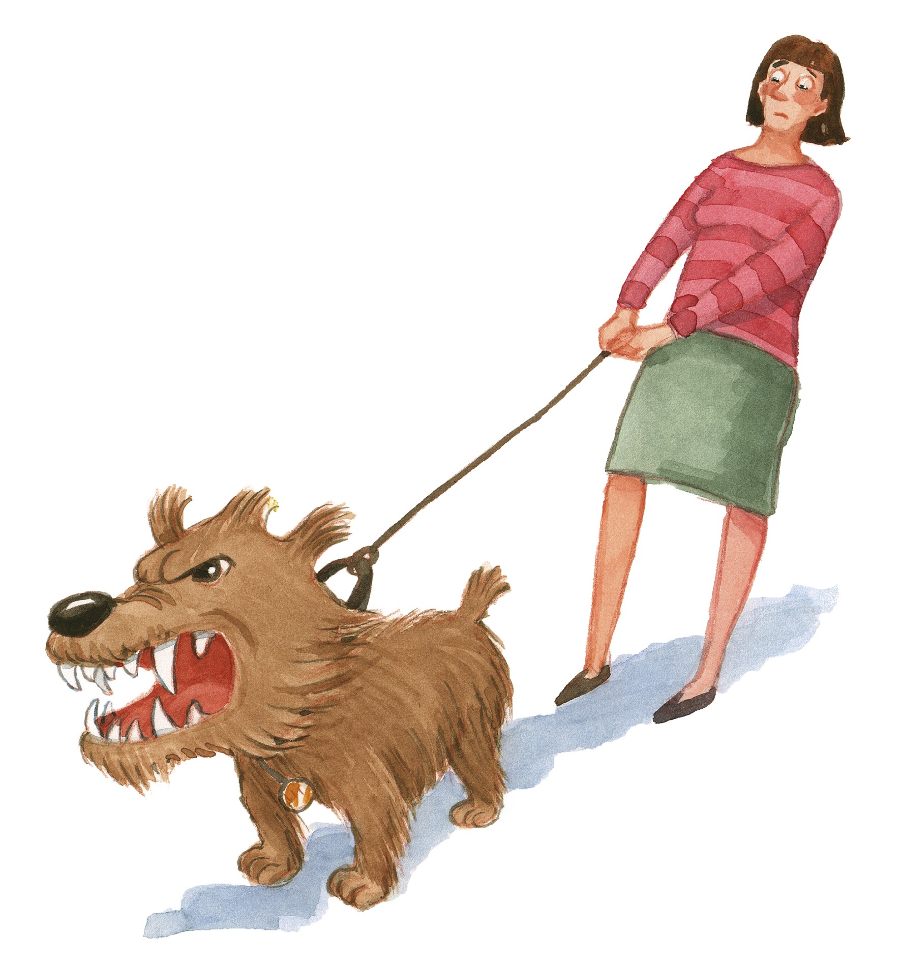 Tegning af bidsk hund