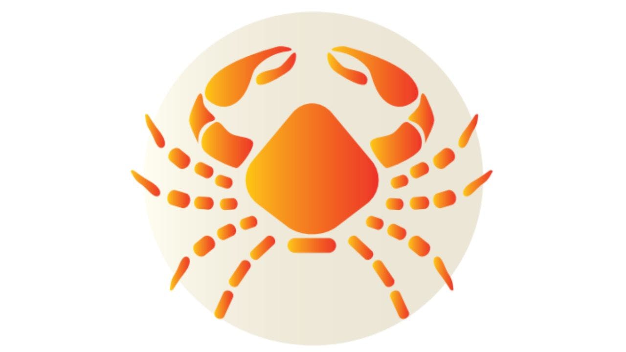 Orange illustration af en krebs