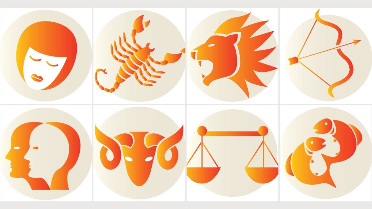 Kollage med seks stjernetegn