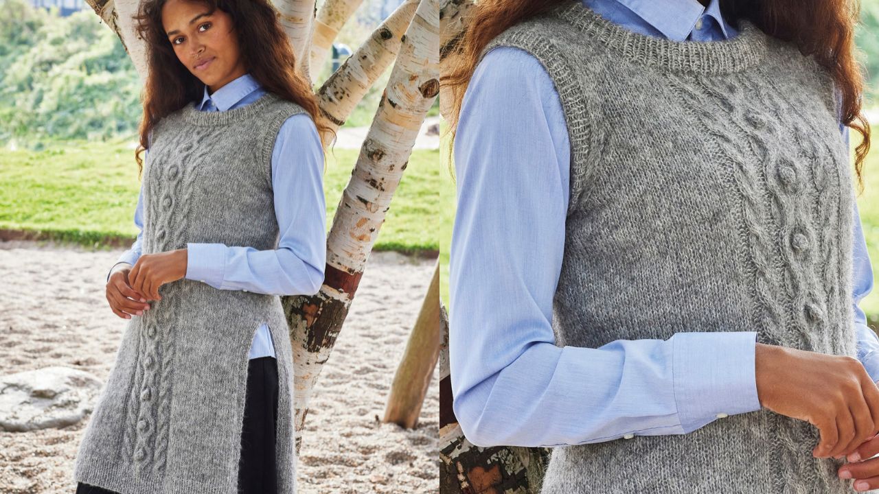 Lang slipover med snoninger