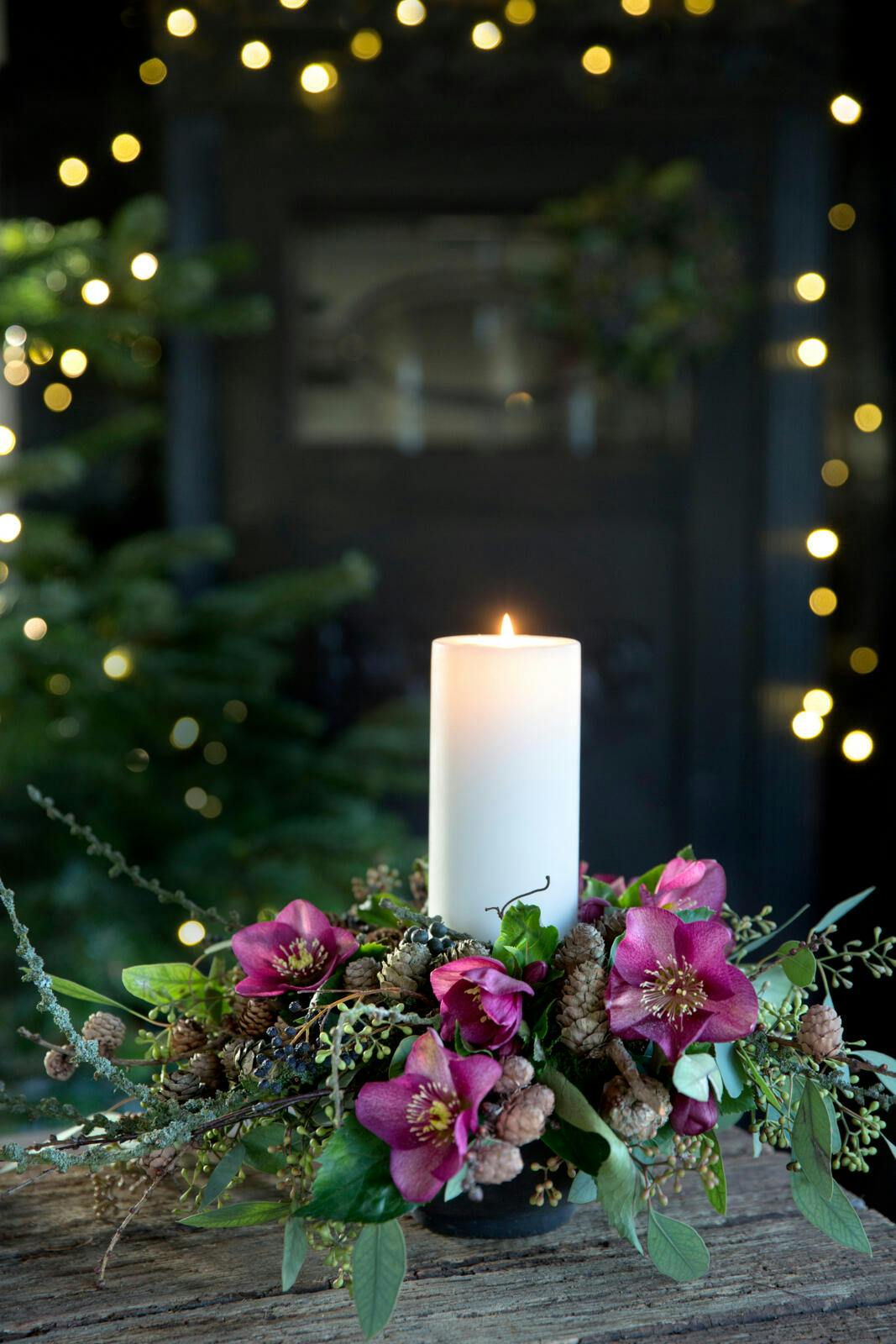 Juledekoration med et lys