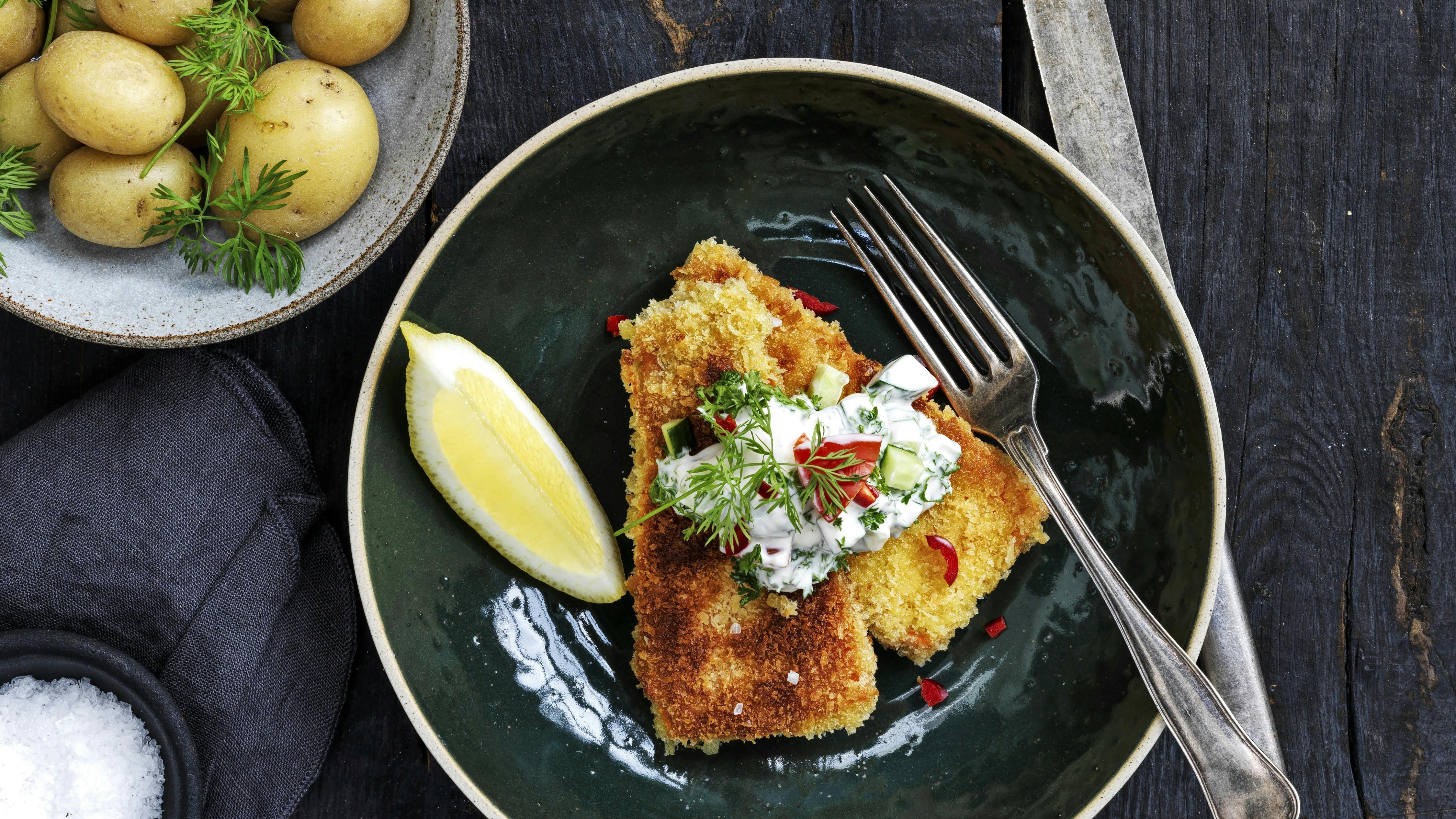 Kartoffel-"fisk" med raita