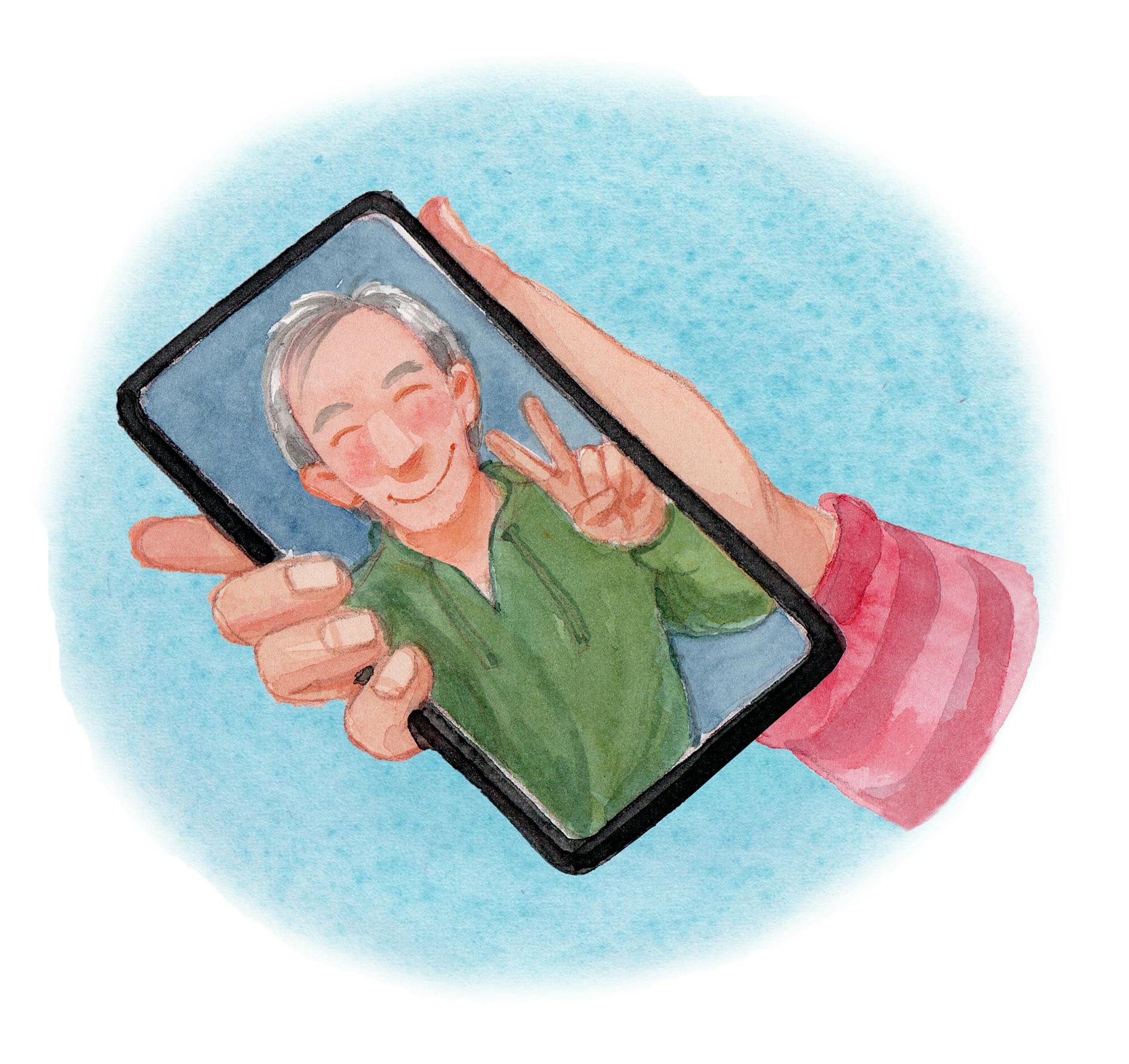 Tegning af telefonbesked