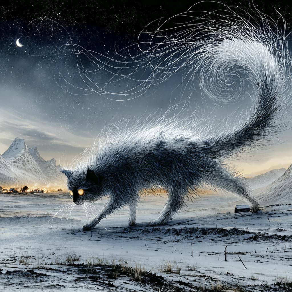 Illustration af julekat fra Island