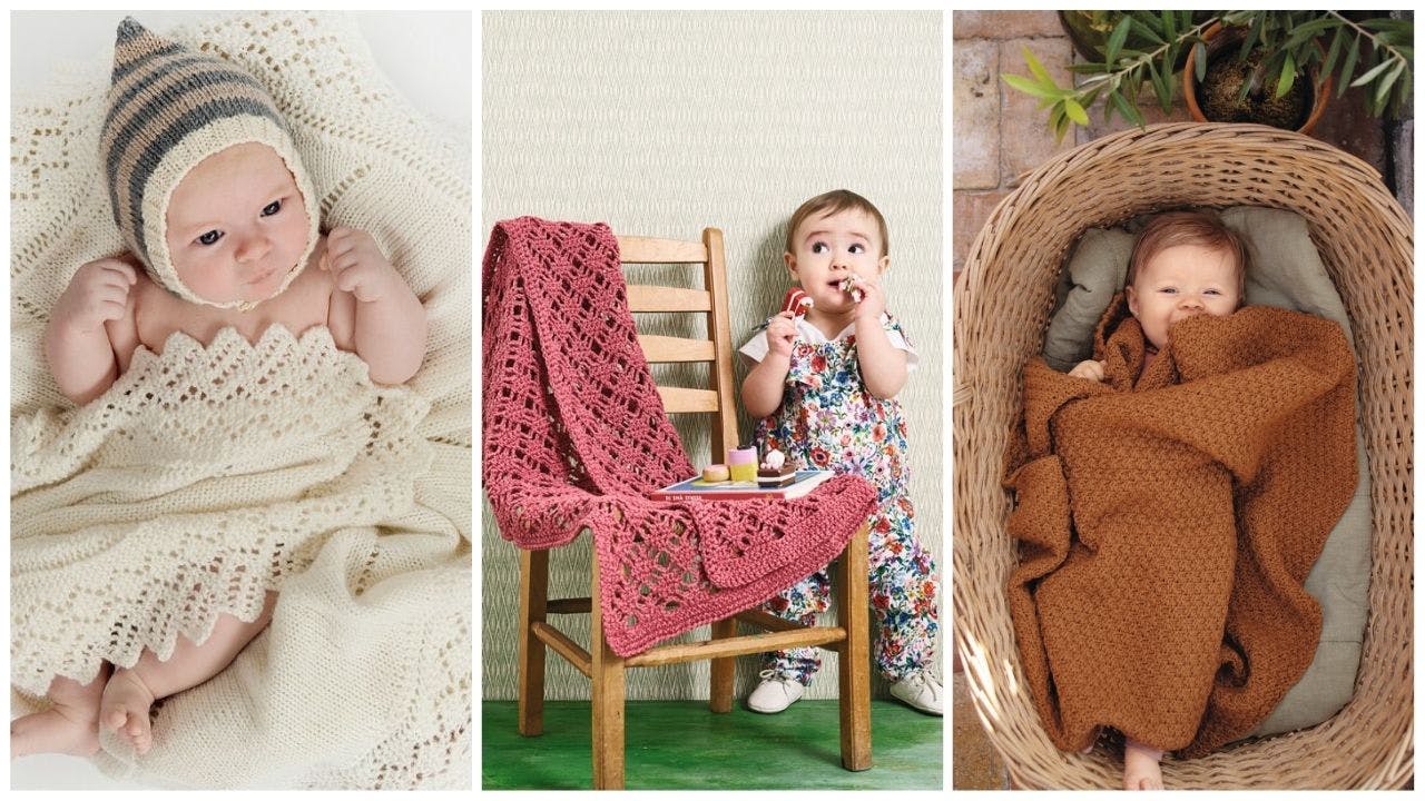 Tre forskellige babytæpper