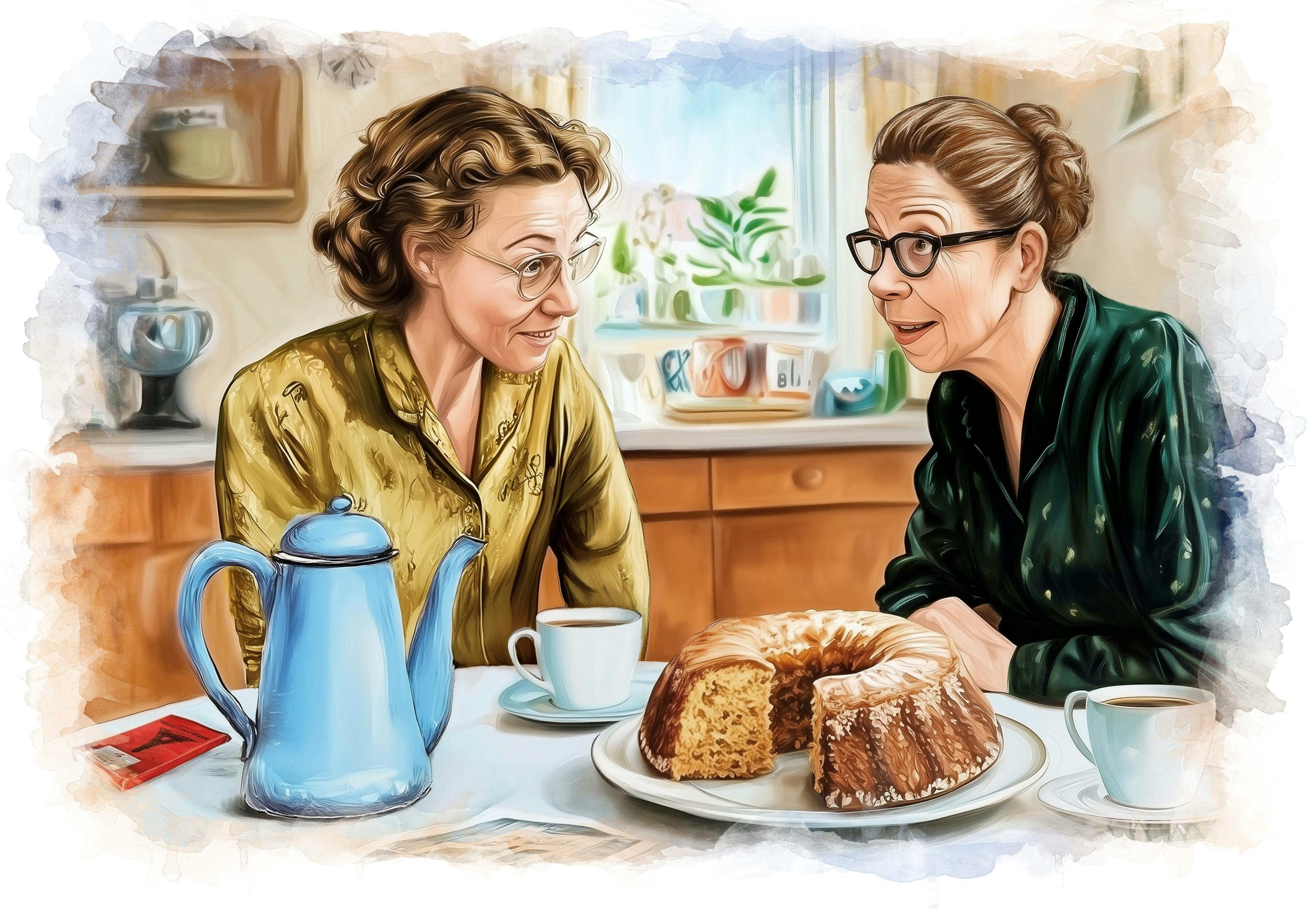 Kvinder drikker kaffe sammen 
